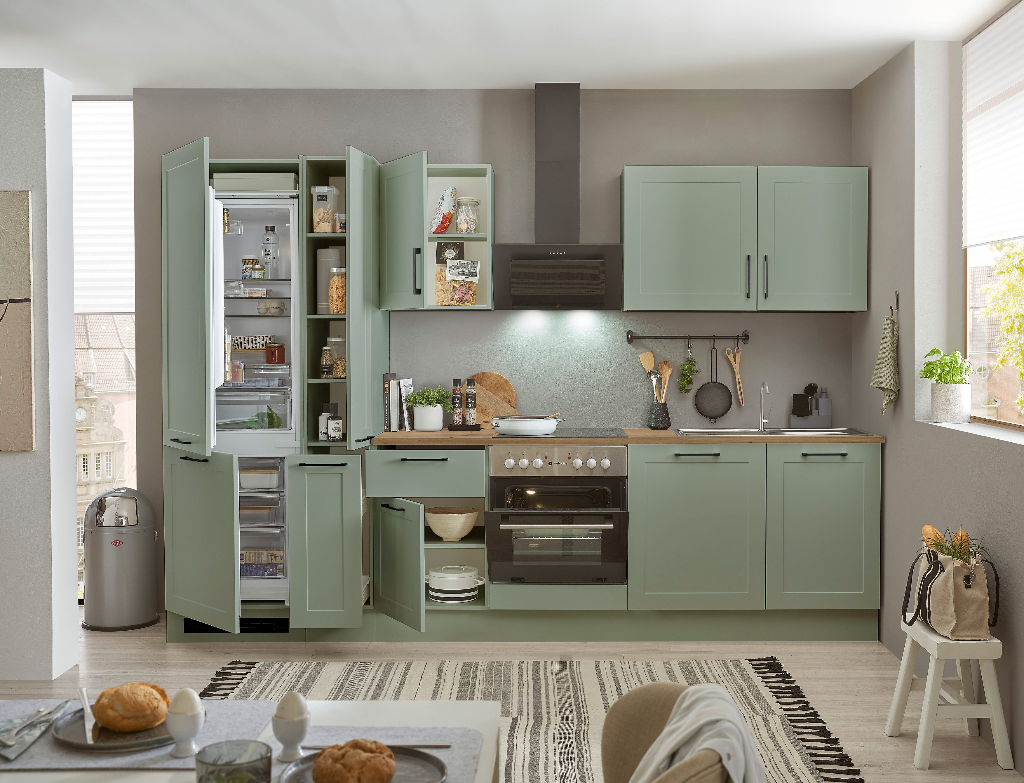 BASIC by Balculina Кухниzeile Marsi, Breite 310 cm, wahlweise mit E-Geräten, mit Soft-Close-Funktion