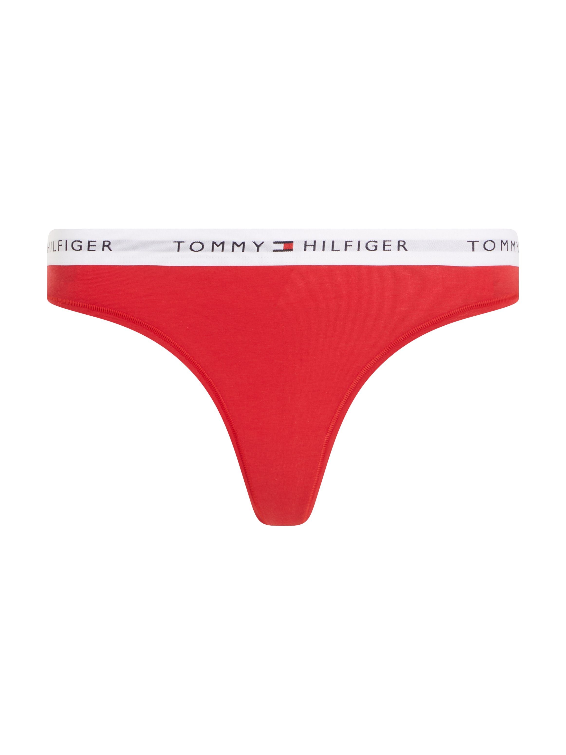 Tommy mit dem Primary Logo Taillenbund Hilfiger auf Underwear T-String Red