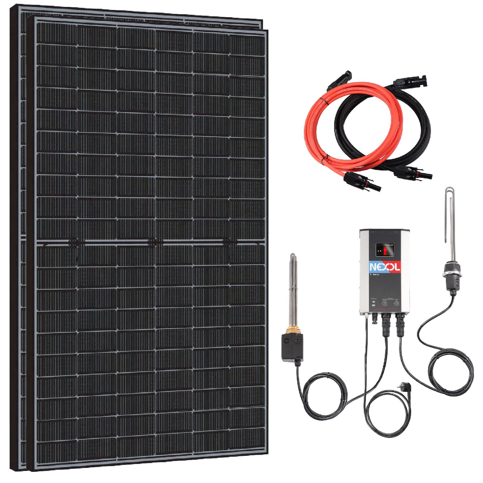 SOLARHOOK etm Heizstab 2000W/1000W Komplettset mit Nexol NEX R2 Hybrid