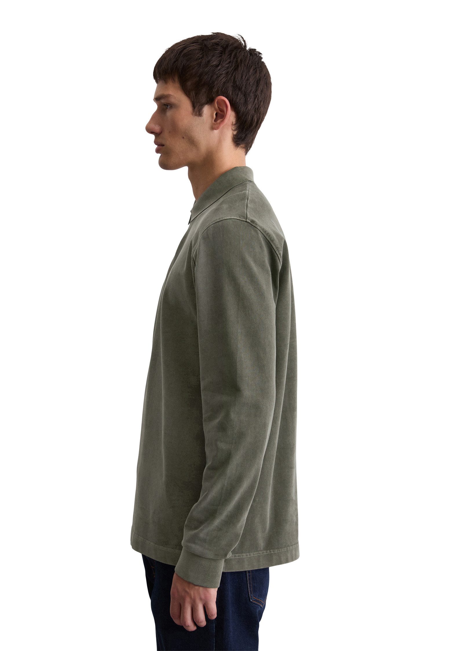 Marc O'Polo Langarm-Poloshirt aus reiner Bio-Baumwolle günstig online kaufen