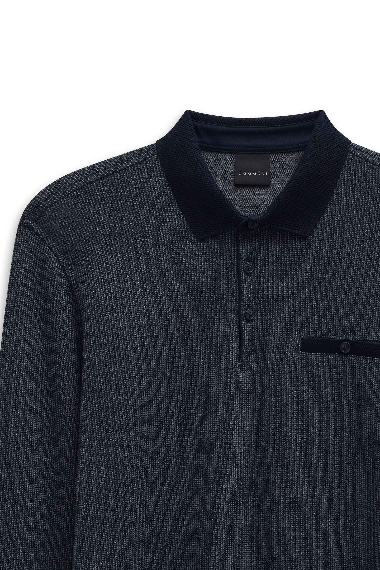 bugatti Langarm-Poloshirt Modern Fit mit Brusttasche und Knopfleiste – Bild 2 von 3