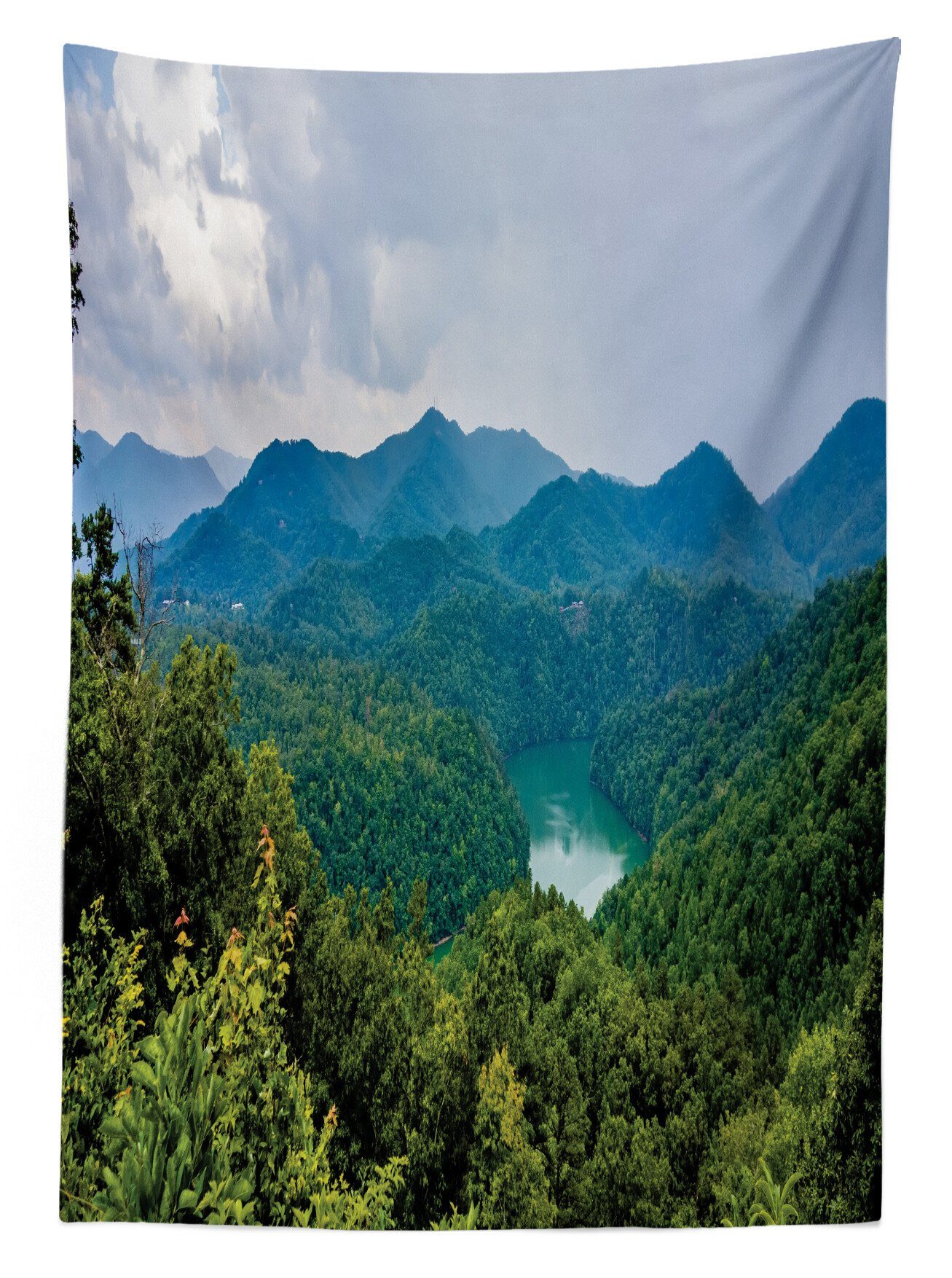 Foto den Waschbar Tischdecke Abakuhaus Für Appalachian geeignet Landschaft Farben, Aerial Bereich Klare Außen Farbfest