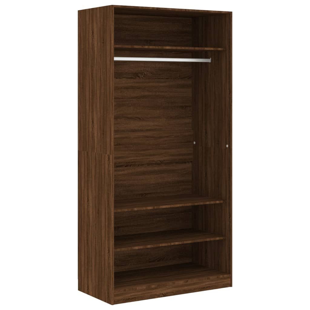 furnicato Kleiderschrank cm 100x50x200 Braun Holzwerkstoff Eiche-Optik (1-St)