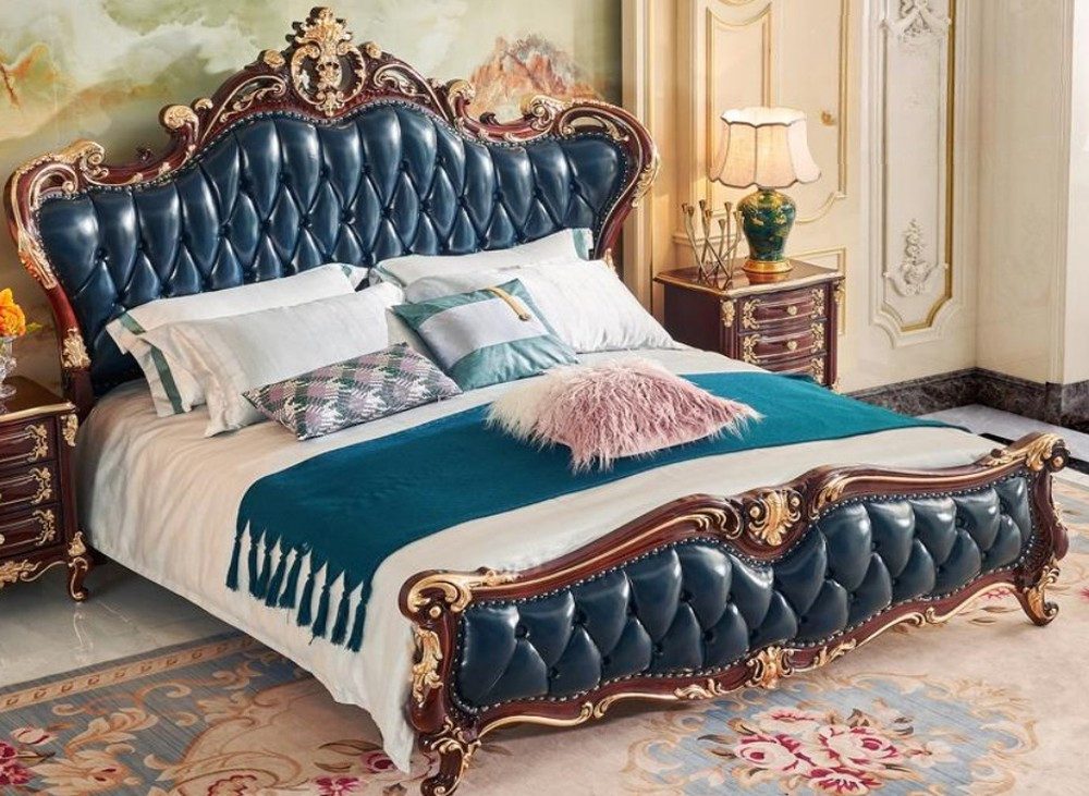 JVmoebel Bettgestell Doppelbett 180x200 cm aus Holz - Luxuriöse klassische Möbel