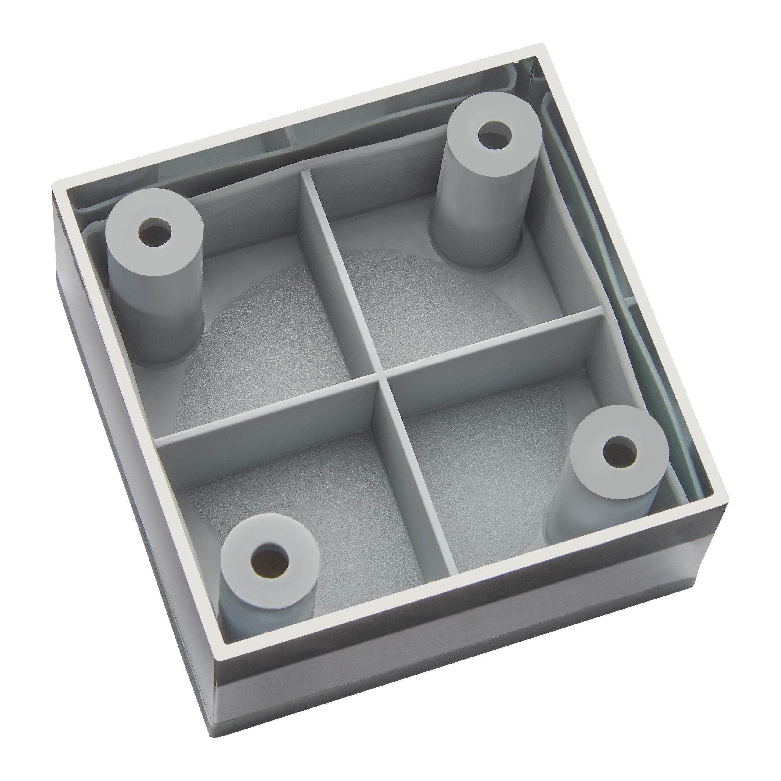 SO-TECH® Möbelfuß 4er Set MOTEL 65 x 65 mm Höhe: 25-35 mm, Höhe 25 mm, Chrom poliert