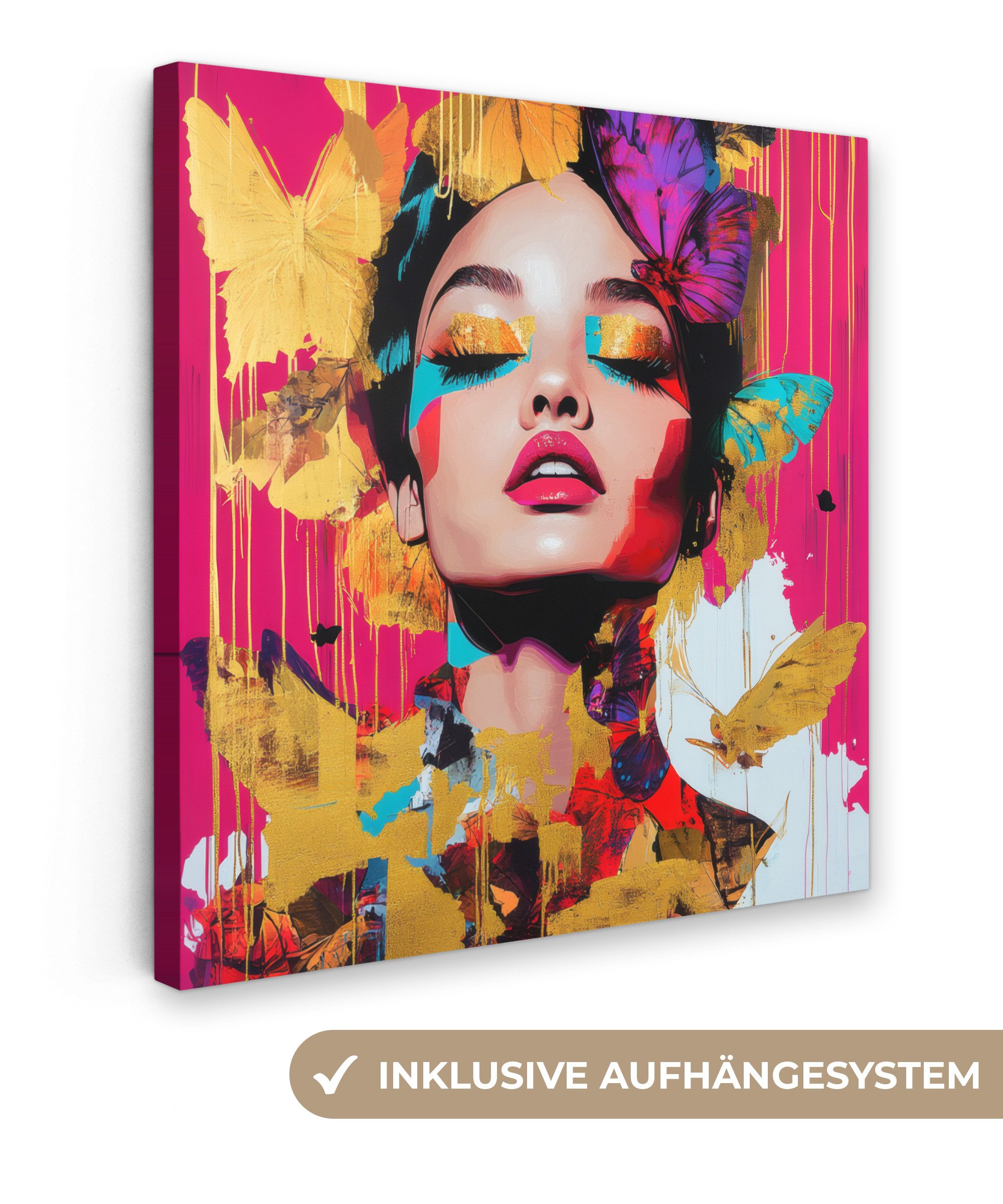 OneMillionCanvasses® Leinwandbild Frau - Abstrakt - Farbenfroh, Fotodruck ( günstig online kaufen