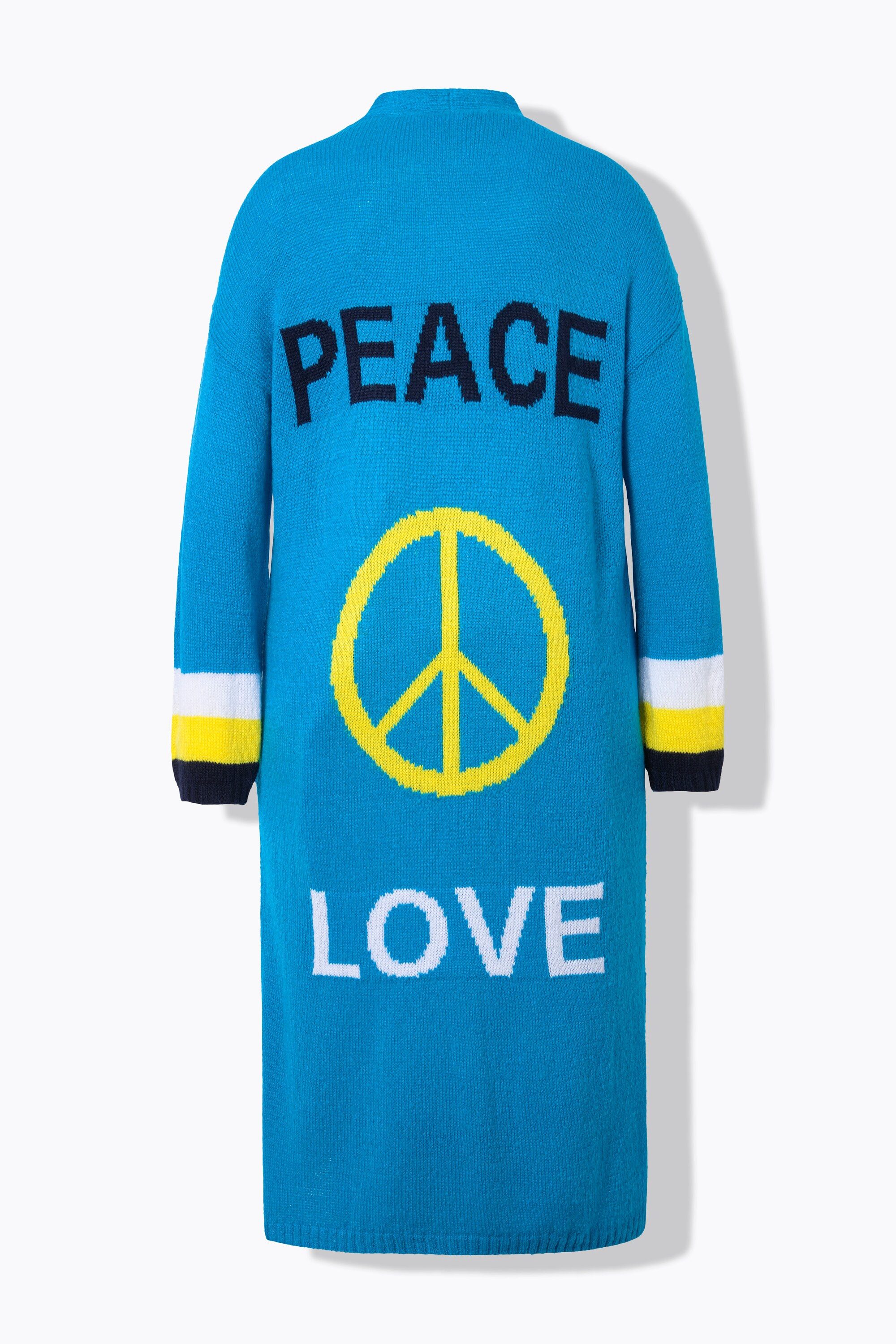 Angel of Style Cardigan Long-Strickjacke Rücken Peace-Motiv offene Form
