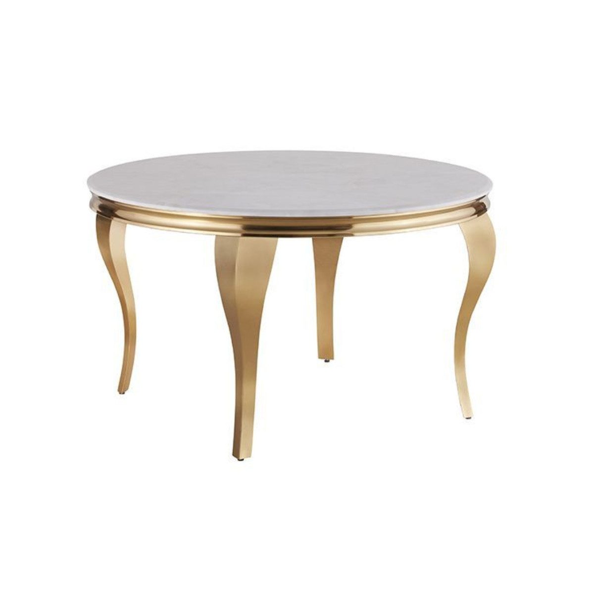 alesvelt Couchtisch Milano Rund 100 cm Edelstahlbeine Glas/Marmorplatte (1x Couchtisch), 100 cm