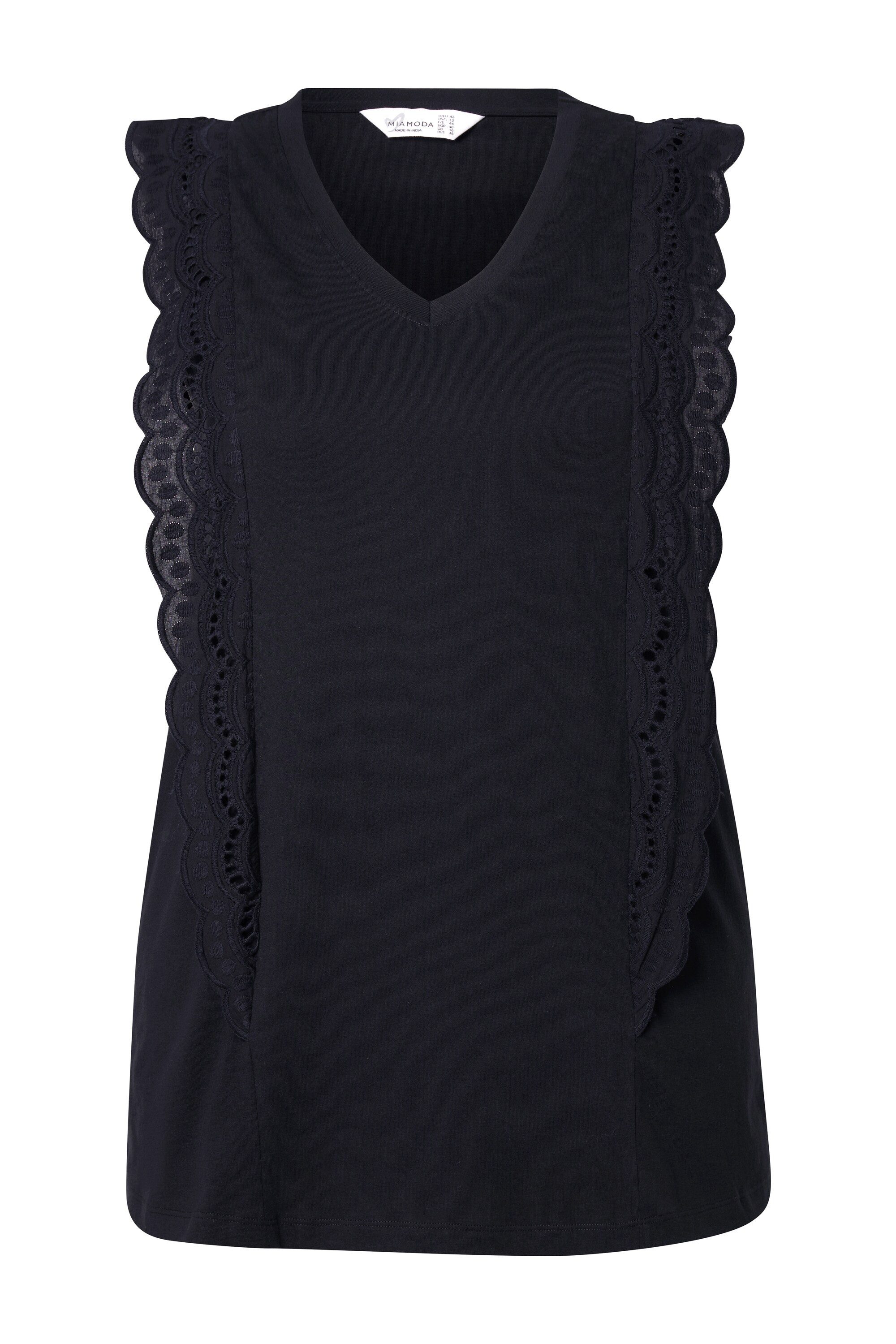 MIAMODA T-Shirt Top A-Linie Spitzen-Einsatz günstig online kaufen