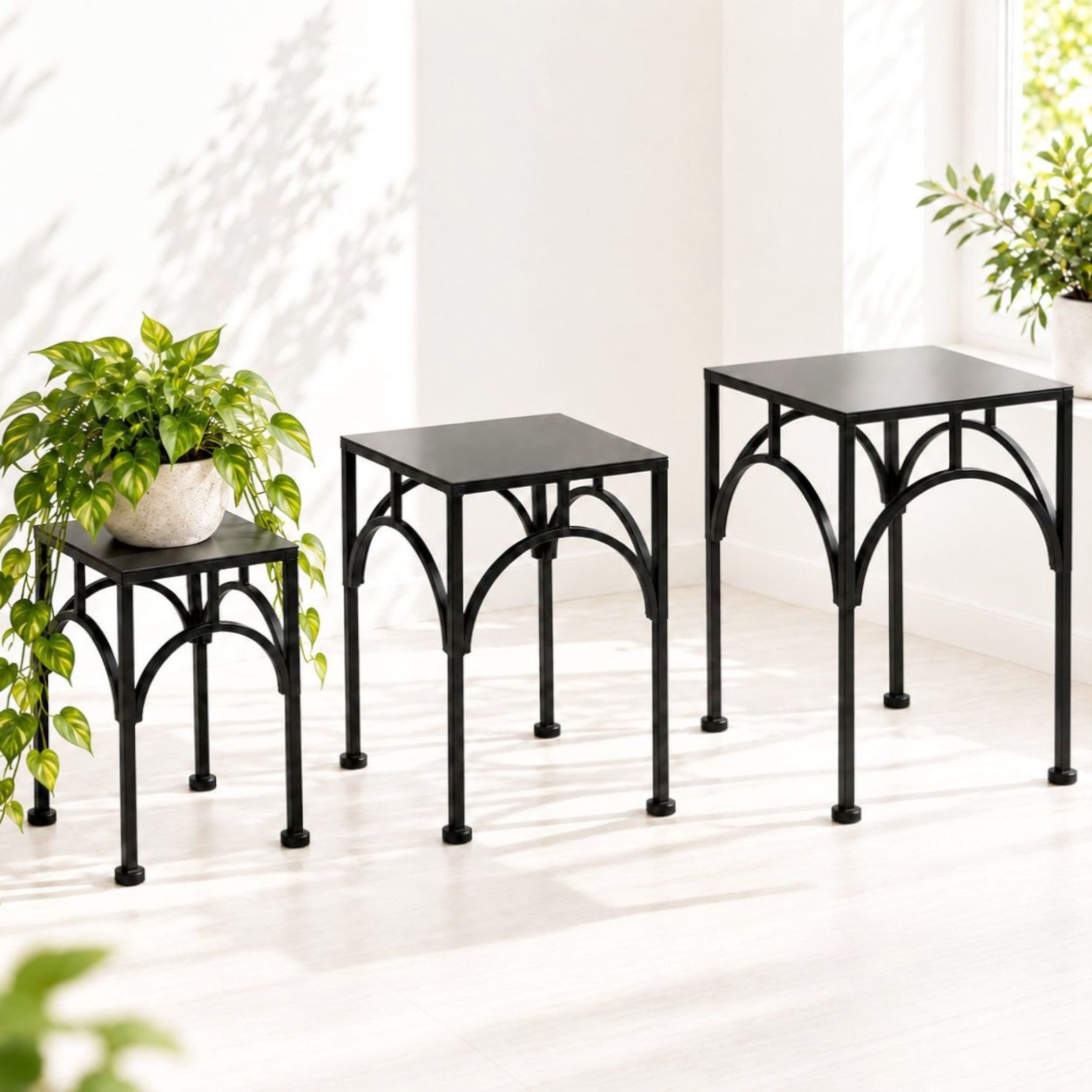 DanDiBo Blumenhocker Metall Blumenhocker 96449 3er Set Pflanzenständer
