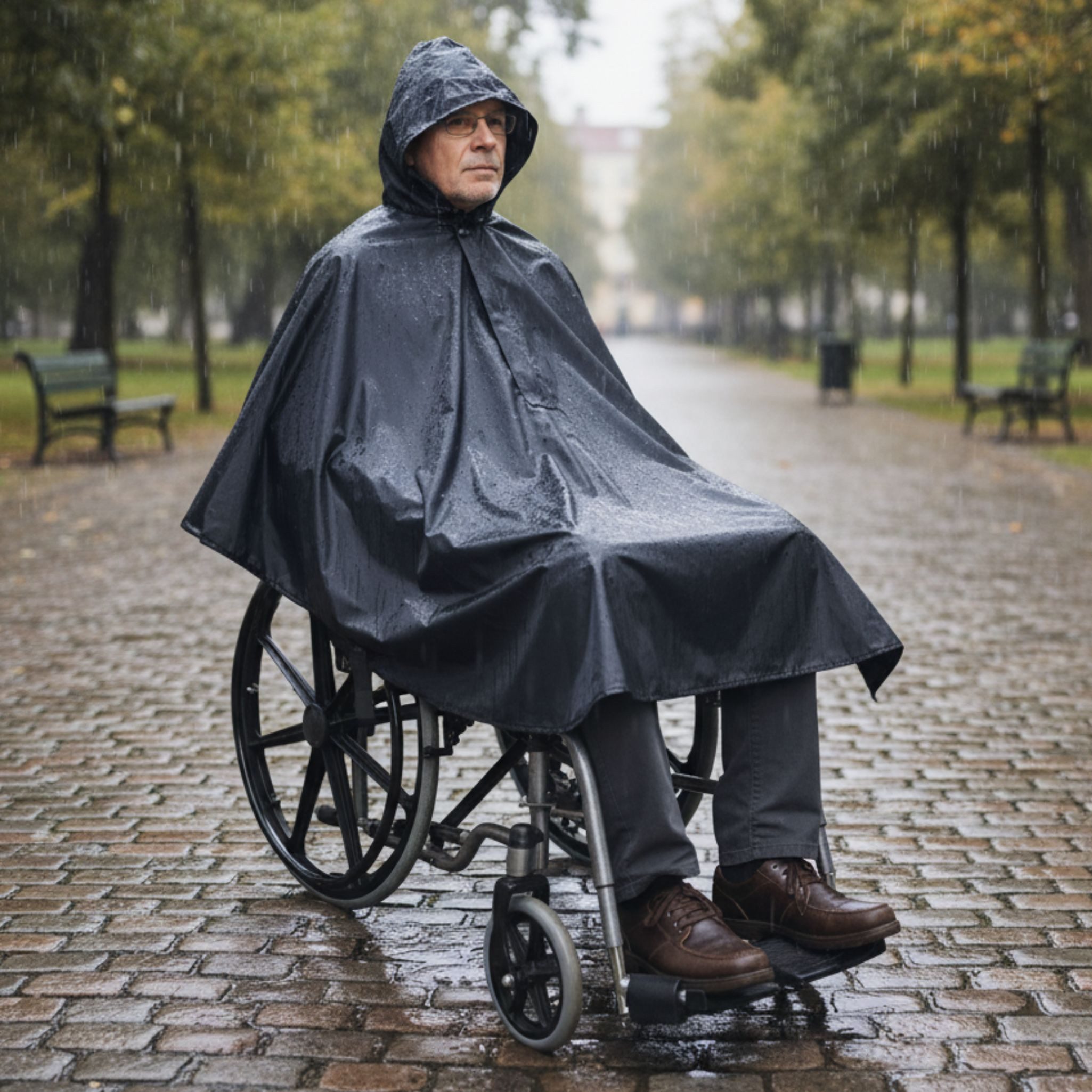 Seniori Regenponcho Rollstuhl Regencape Regenschutz für Rollstuhlfahrer
