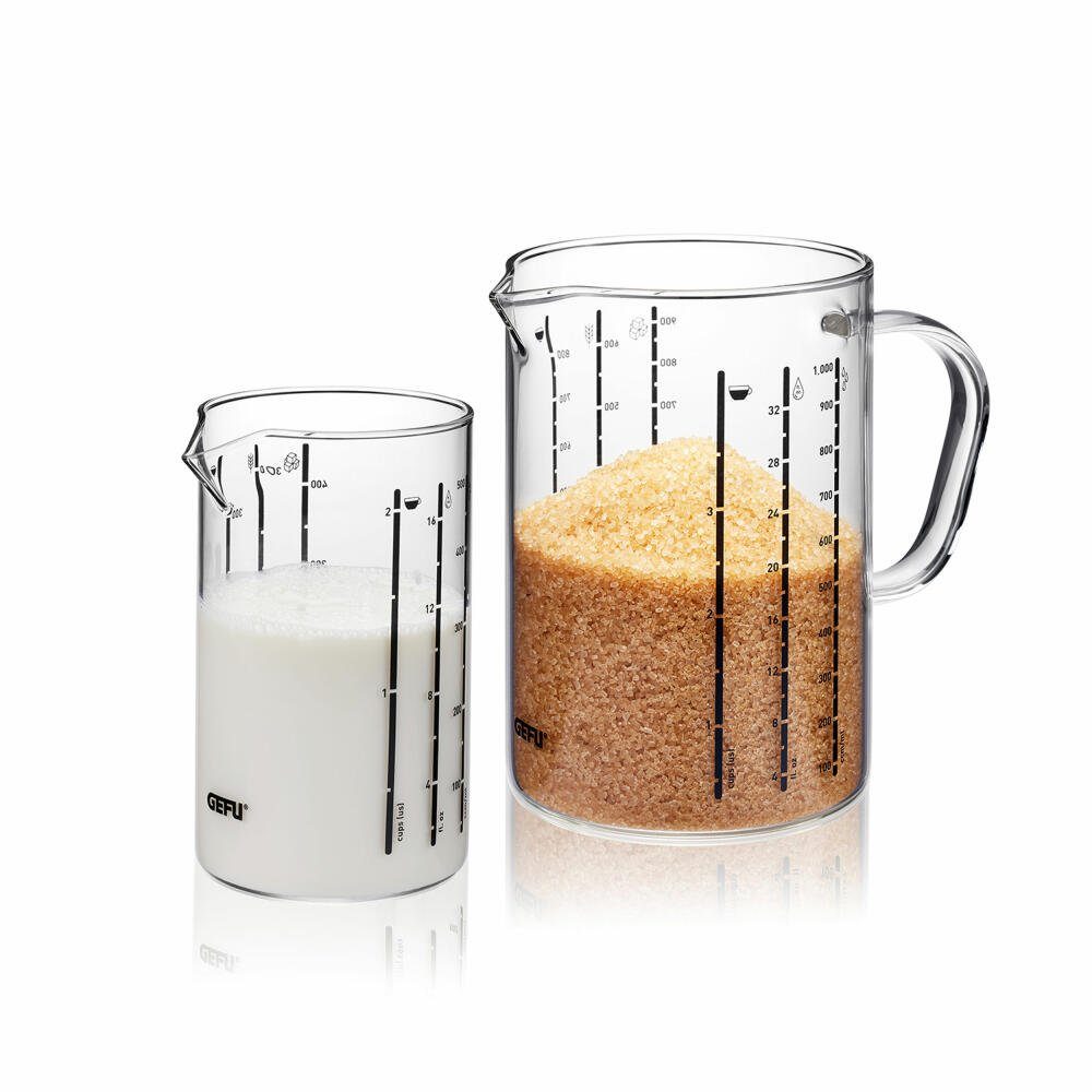 GEFU Messbecher Meti 2er-Set, Borosilikatglas, (Set, 2-St)