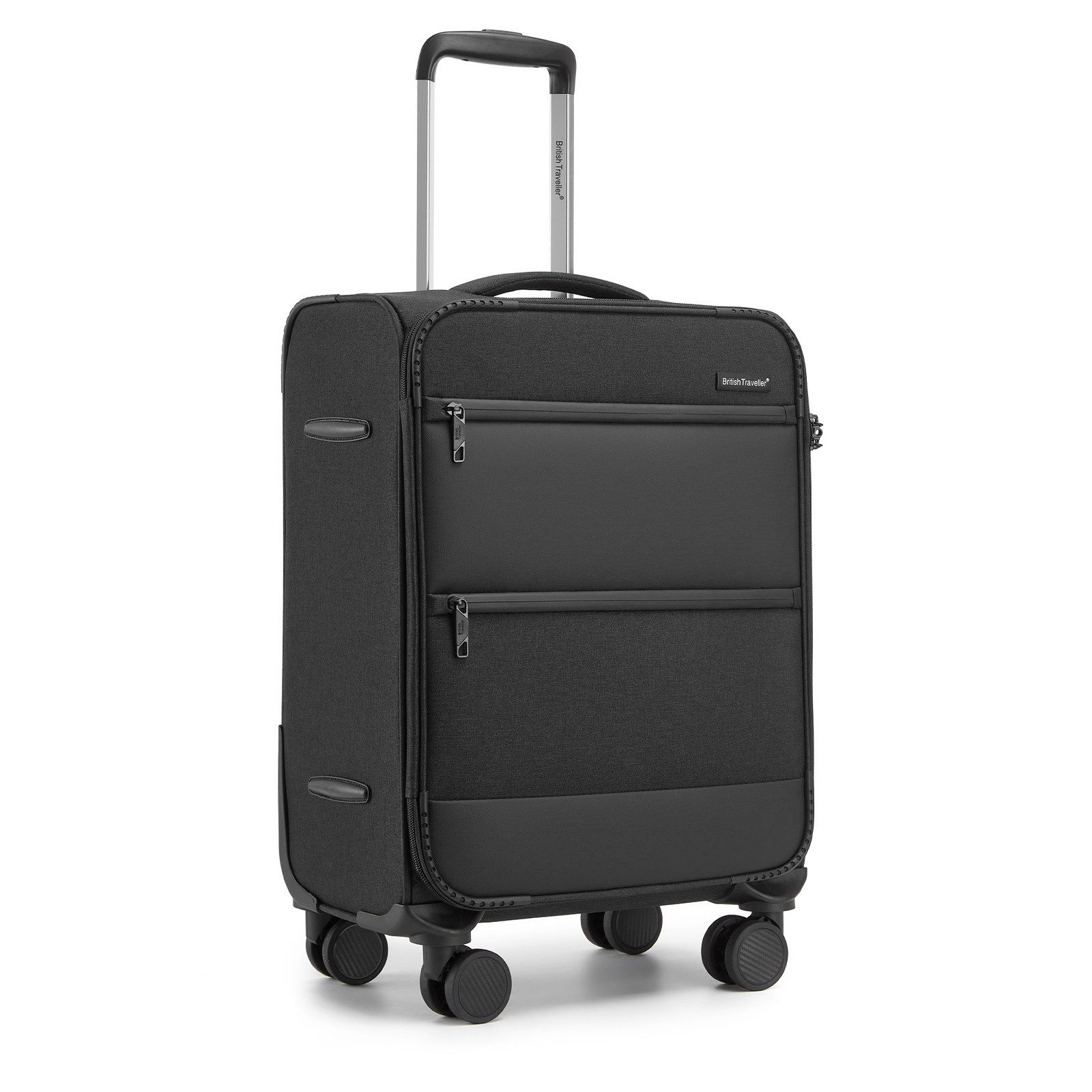 British Traveller Trolleyset, 41L Handgepäck & 68L/100L erweiterbare Stoffkoffer