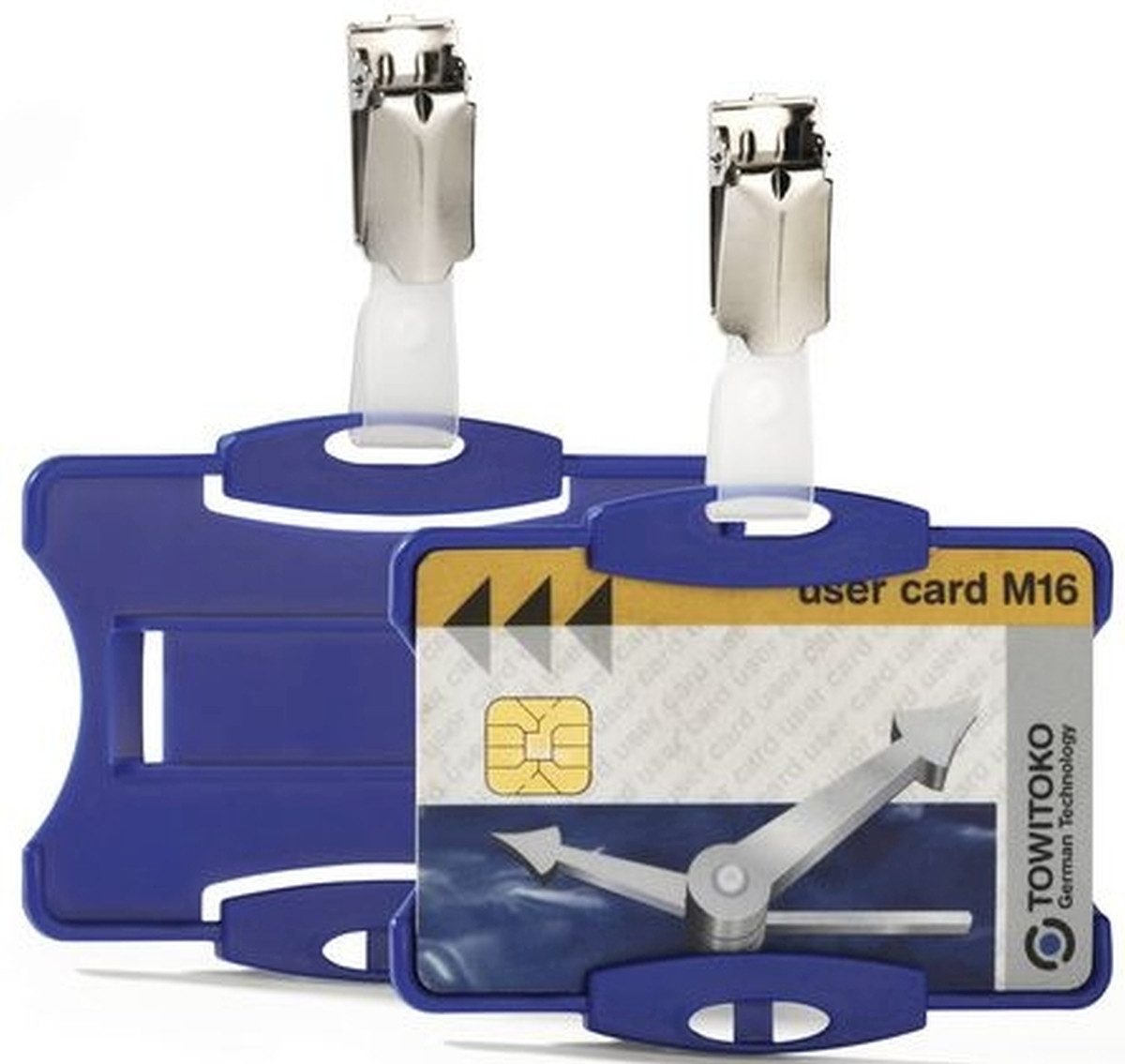 DURABLE Hinweisschild Namensschild für Betriebsausweise mit Clip 54x85 blau VE=25 Stück