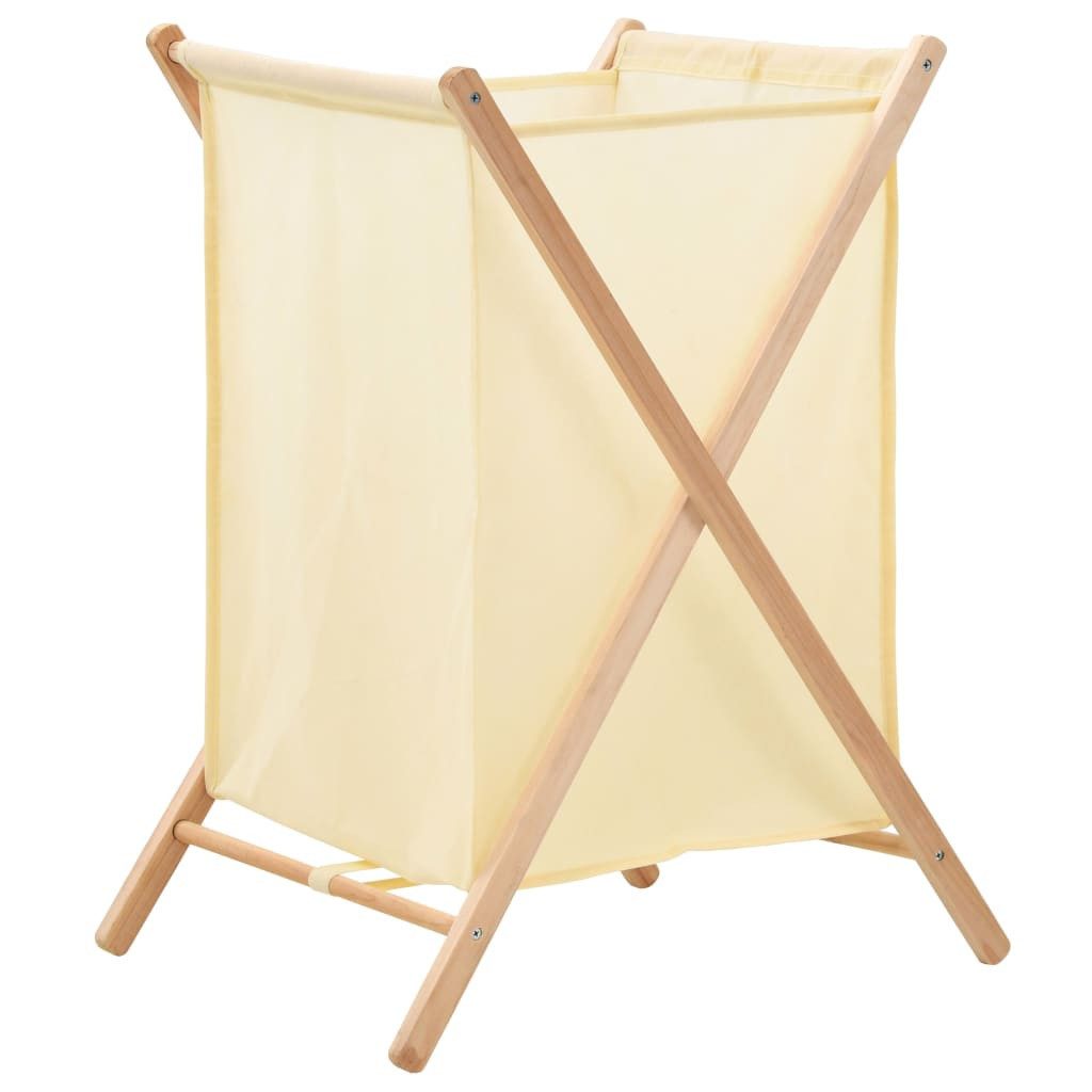 vidaXL Wäschekorb Wäschekorb Zedernholz und Stoff Beige 42x41x64 cm