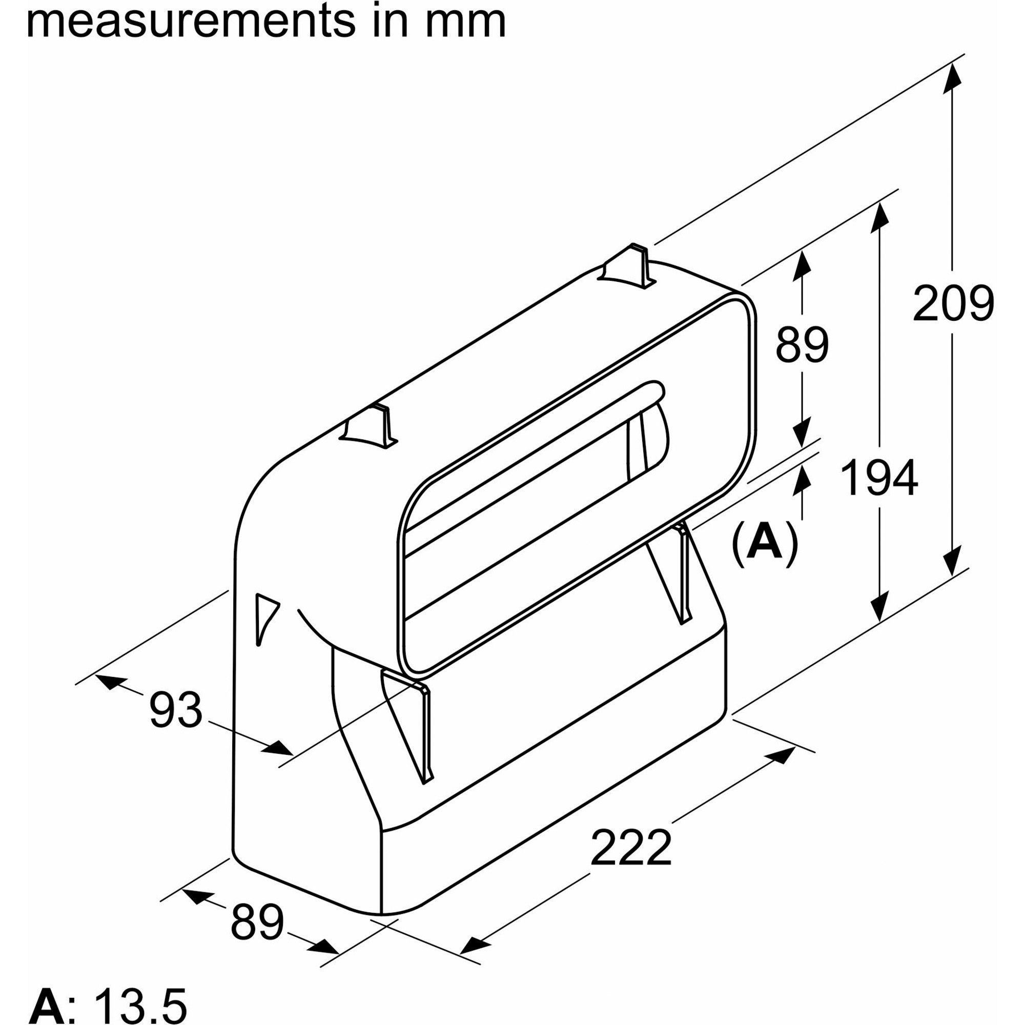 SIEMENS Montagezubehör Dunstabzugshaube Siemens 90° Flachkanalbogen S, HZ9VDSB4, Rohr