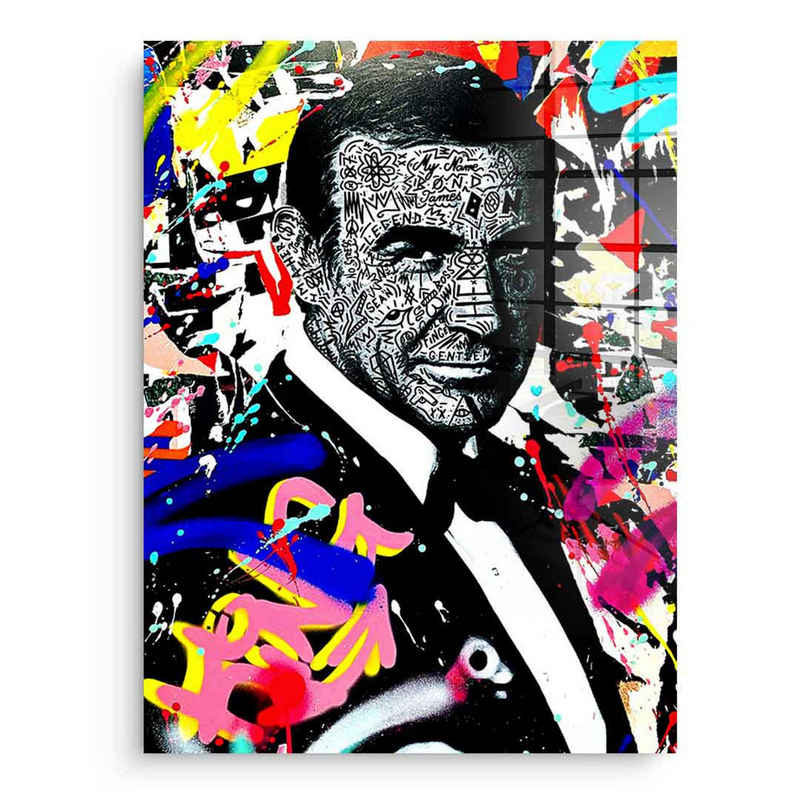 DOTCOMCANVAS® Acrylglasbild MY NAME IS BOND XL - Acrylglas, Acrylglasbild James Bond Pop Art Portrait Wandbild hochkant