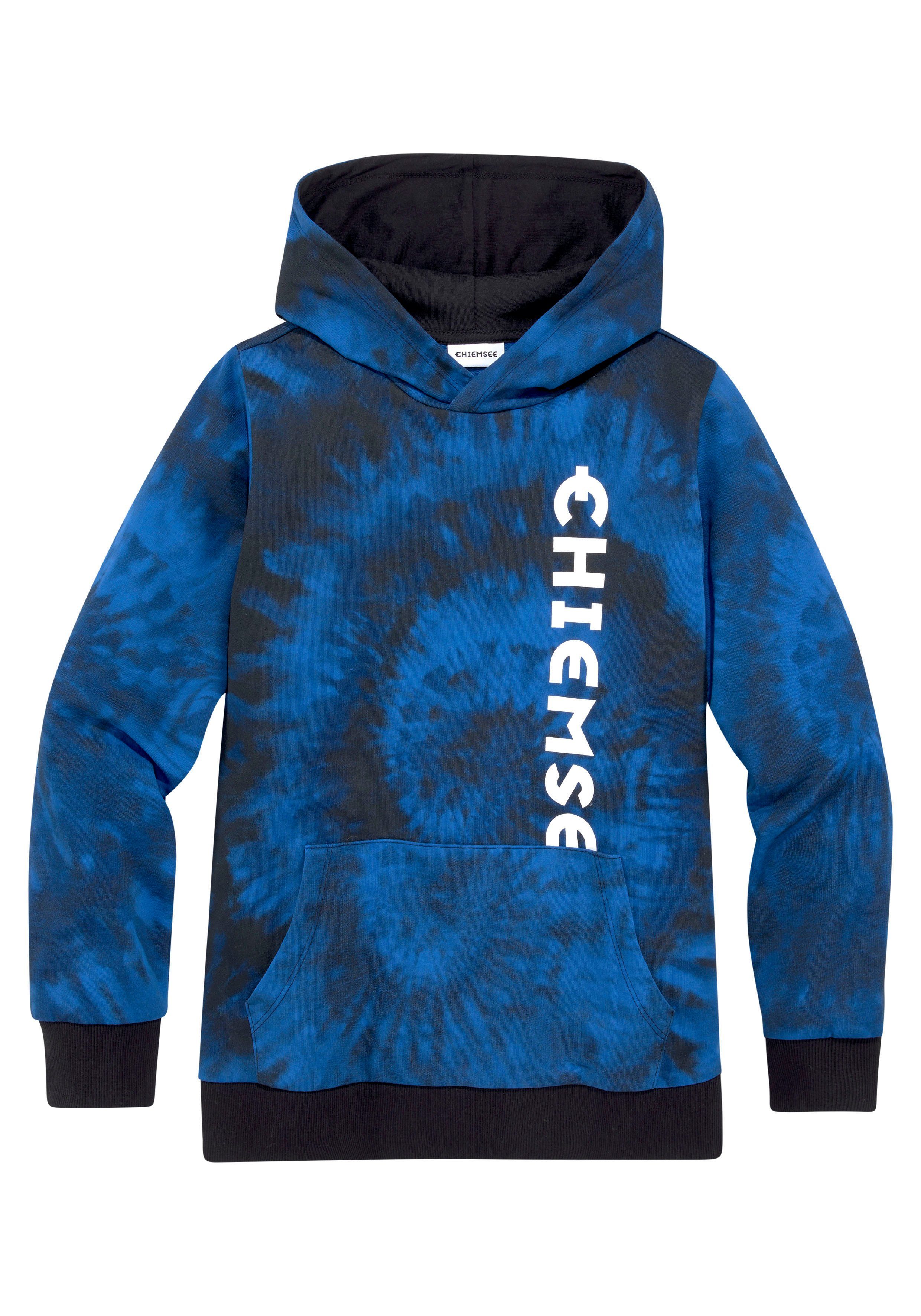 cooler mit in Batikoptik Kapuzensweatshirt Chiemsee Logo-Druck