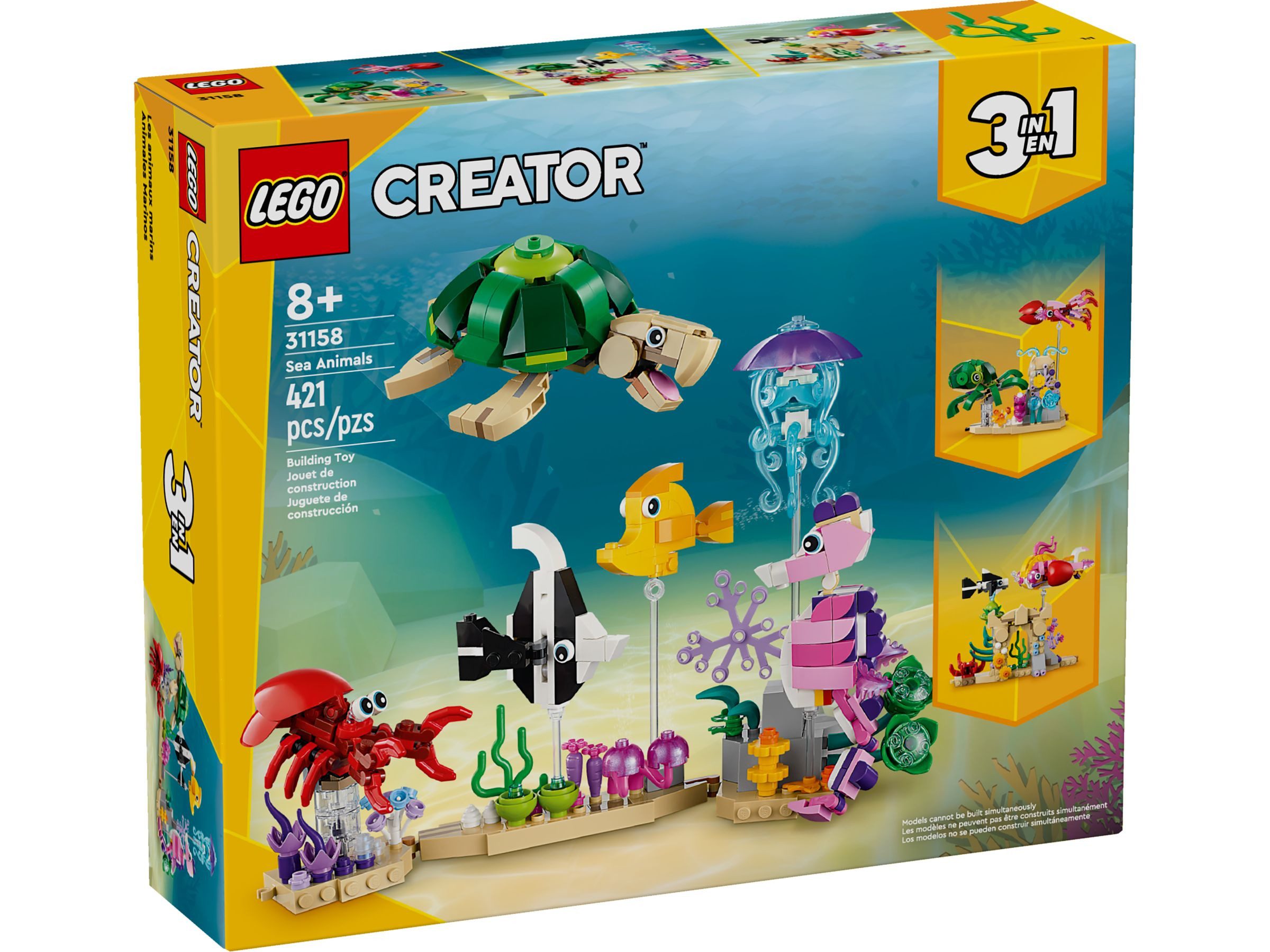 LEGO® LEGO® Creator 31158 Meerestiere Konstruktionsspielsteine, (421 St)