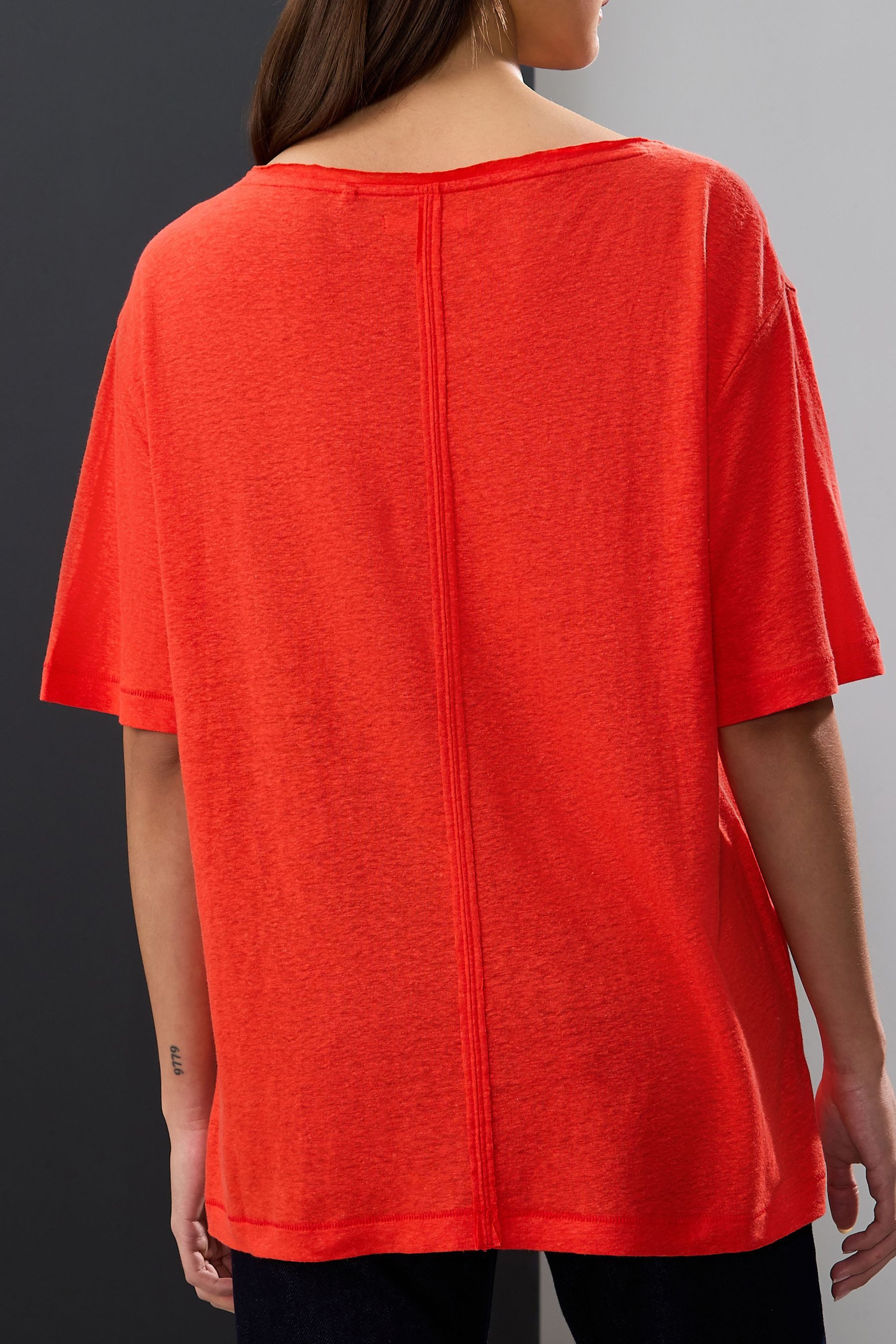 Next T-Shirt Weiches T-Shirt mit U-Ausschnitt, Leinen-Modalmix (1-tlg) günstig online kaufen