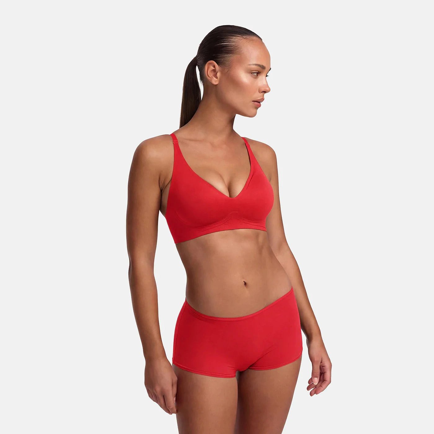 cfab (creamy fabrics) Bügelloser BH Comfort Push-Up BH-Fire Red-S (1-tlg)
