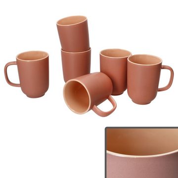 Ritzenhoff & Breker Becher Ritzenhoff 6x Jasper Kaffeebecher 250ml H10,4cm Puder Tee-Tassen, Steingut