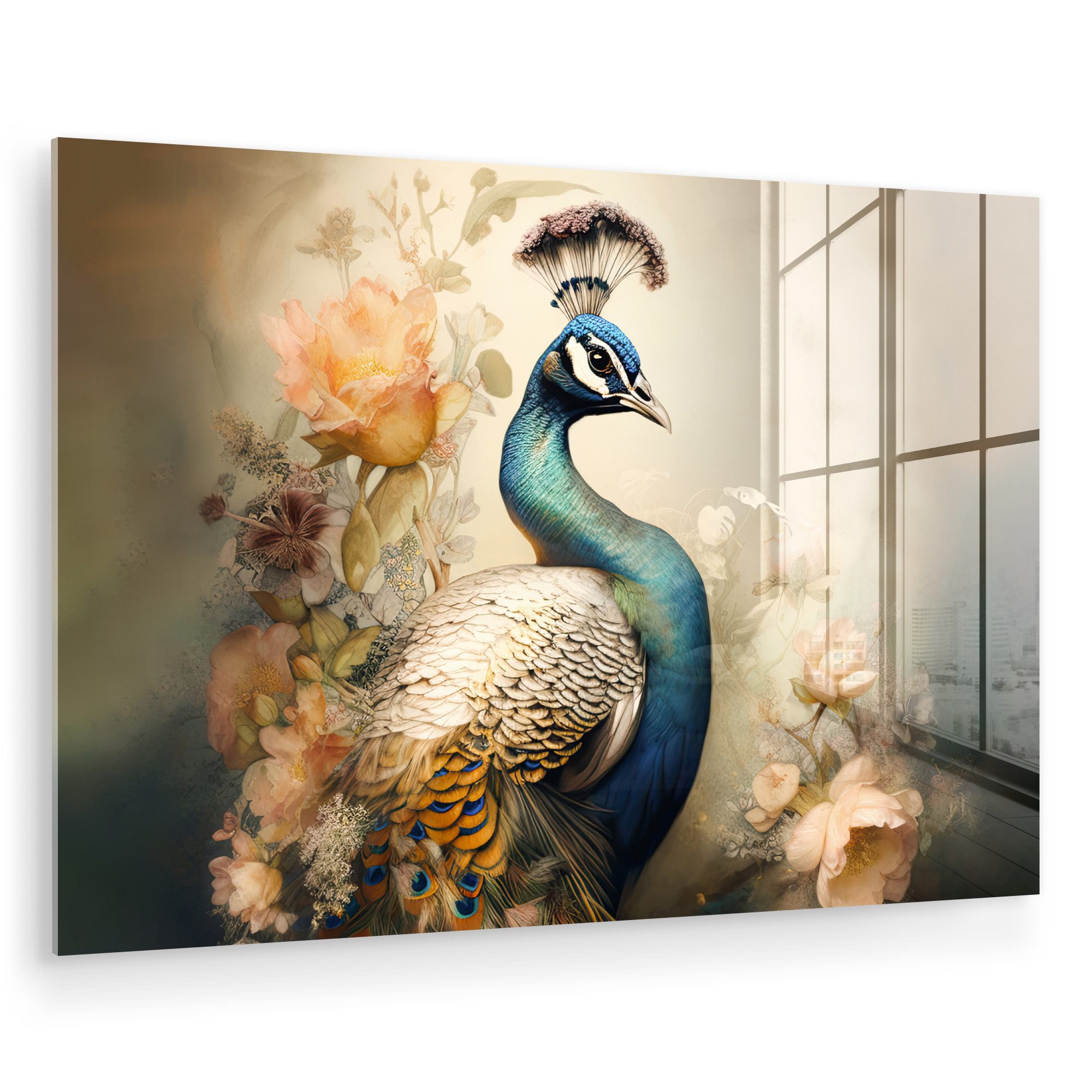 MuchoWow Acrylglasbild Pfau - Pfauenfedern - günstig online kaufen
