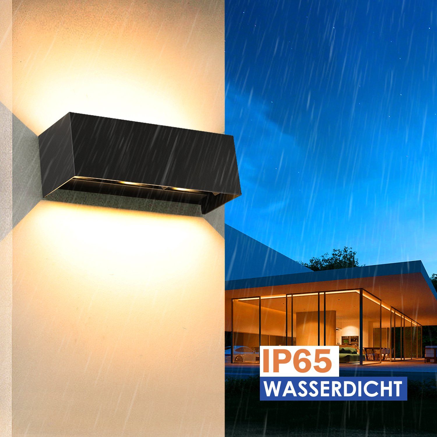 oyajia Außen-Wandleuchte Modern Quader LED Wandlampe günstig online kaufen