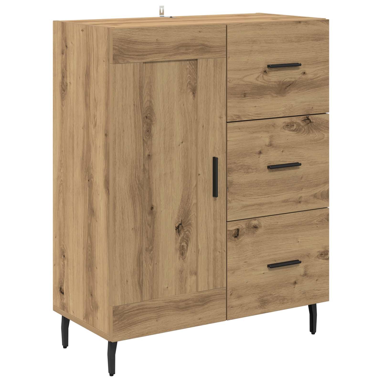 vidaXL Sideboard Sideboard Artisan-Eiche 69,5 x 34 x 90 cm Verbundholz und Eisen (1 St)