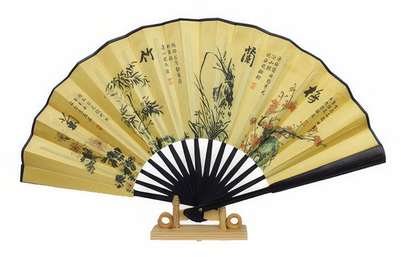 Yudu Handfächer Fengshui Fächer Handfächer Fächer Asia Motive Schriftzeichen