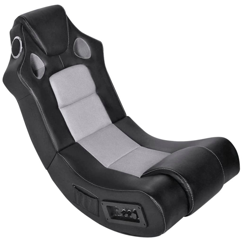 Grau Musiksessel Schwarz Gaming-Stuhl Grau und | vidaXL St) Kunstleder (1 Grau