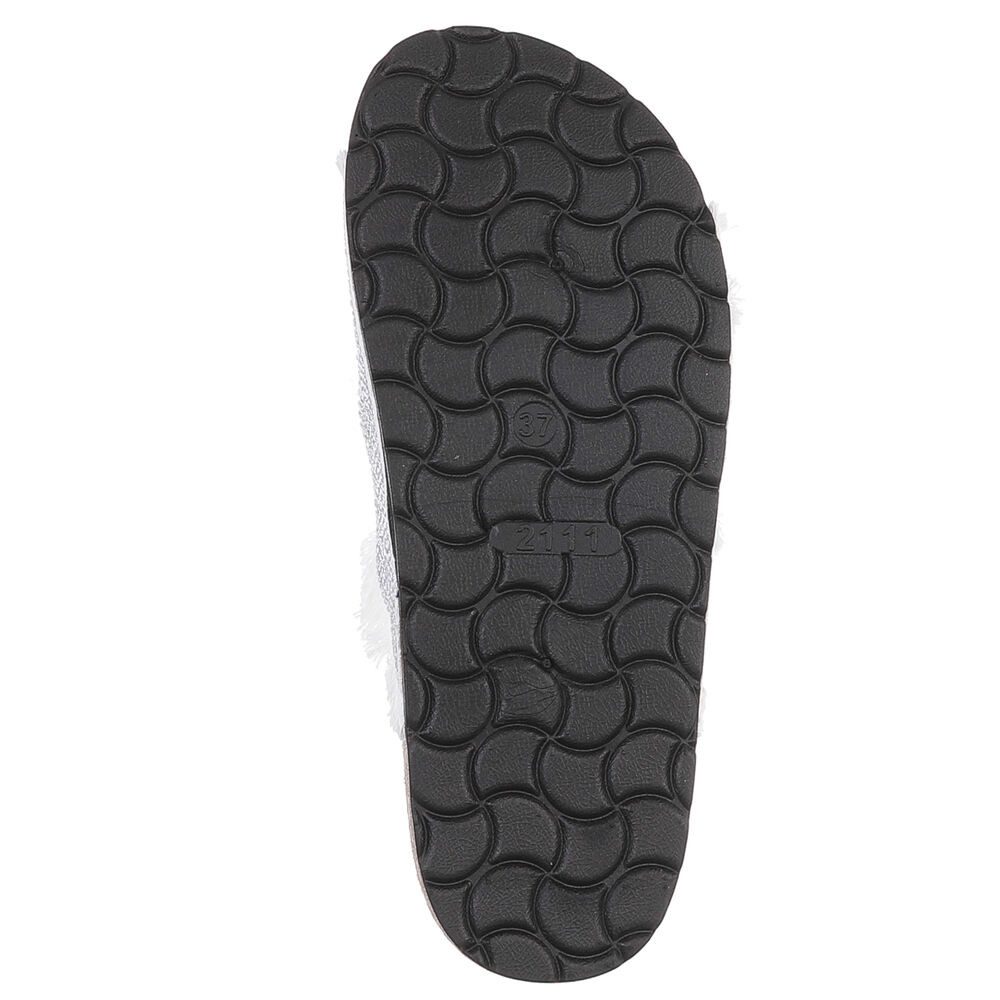 Ital-Design Modische Damen Sandalen mit Komfort und Dekoration Pantolette (91409233) Flach Pantoletten in Weiß