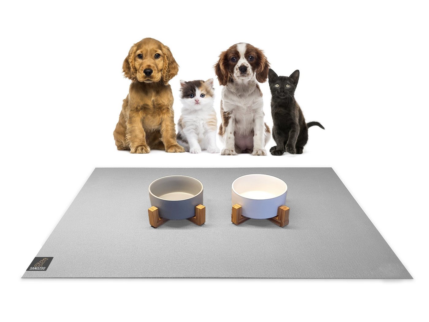 Sanozoo Napfunterlage Öko-Tex & Made in Germany, 1-St., für Hunde & Katzen in Eckig, Rund, Halbrund oder Eckrund