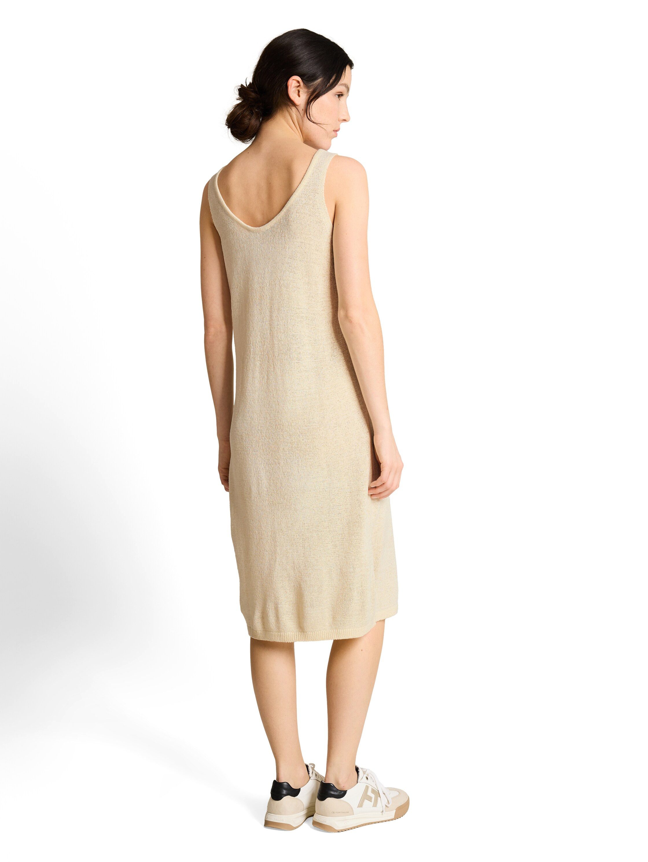 TOM TAILOR Denim Strickkleid Ärmelloses Sommerkleid in 3/4-Länge