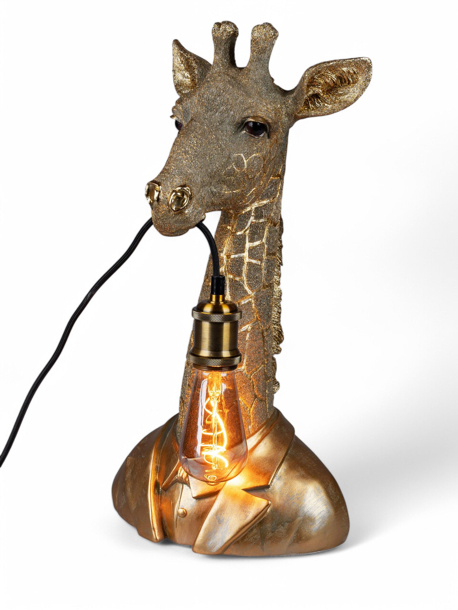 formano Tischleuchte Goldene Tier-Tischleuchte – Tierleuchte Pop-Art Deko mit urbanem Chic, Ausgefallen und stilvoll - Design-Tischlampen in Tierform – Giraffe