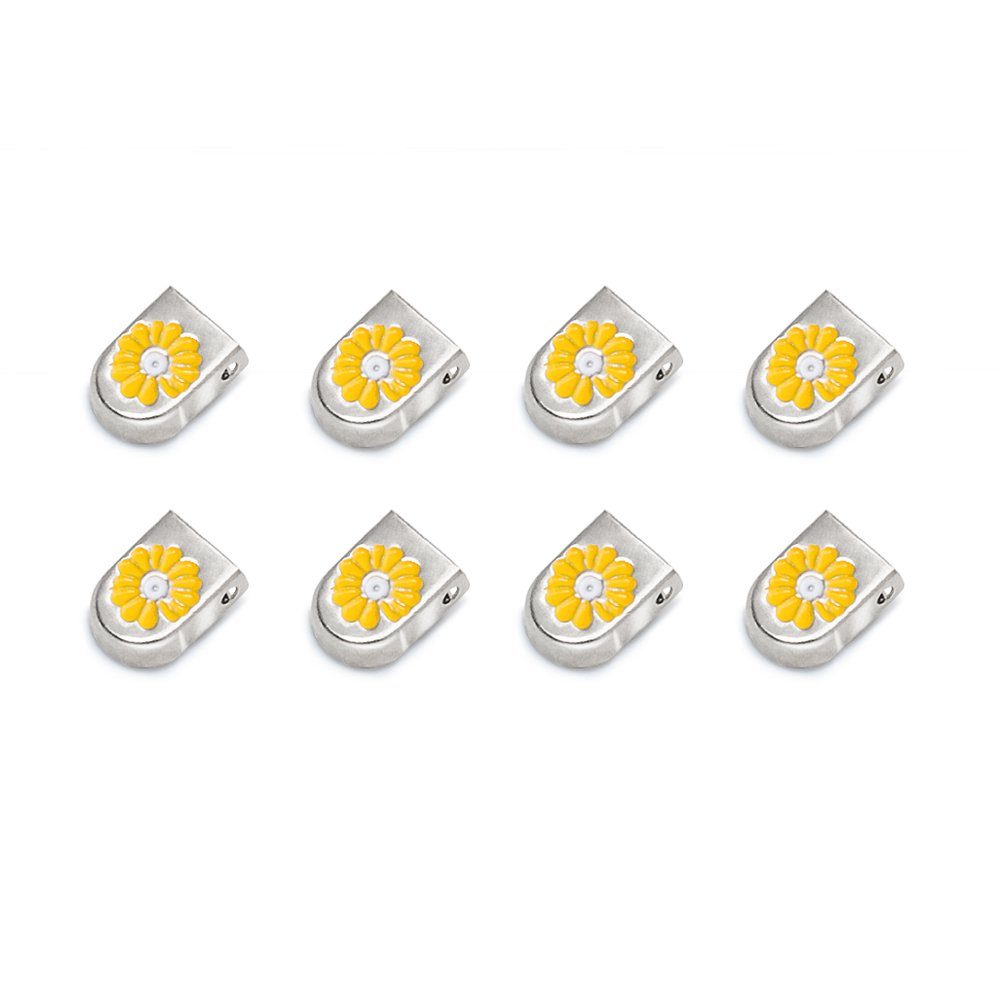 8 Endstücke Blümchen gelb