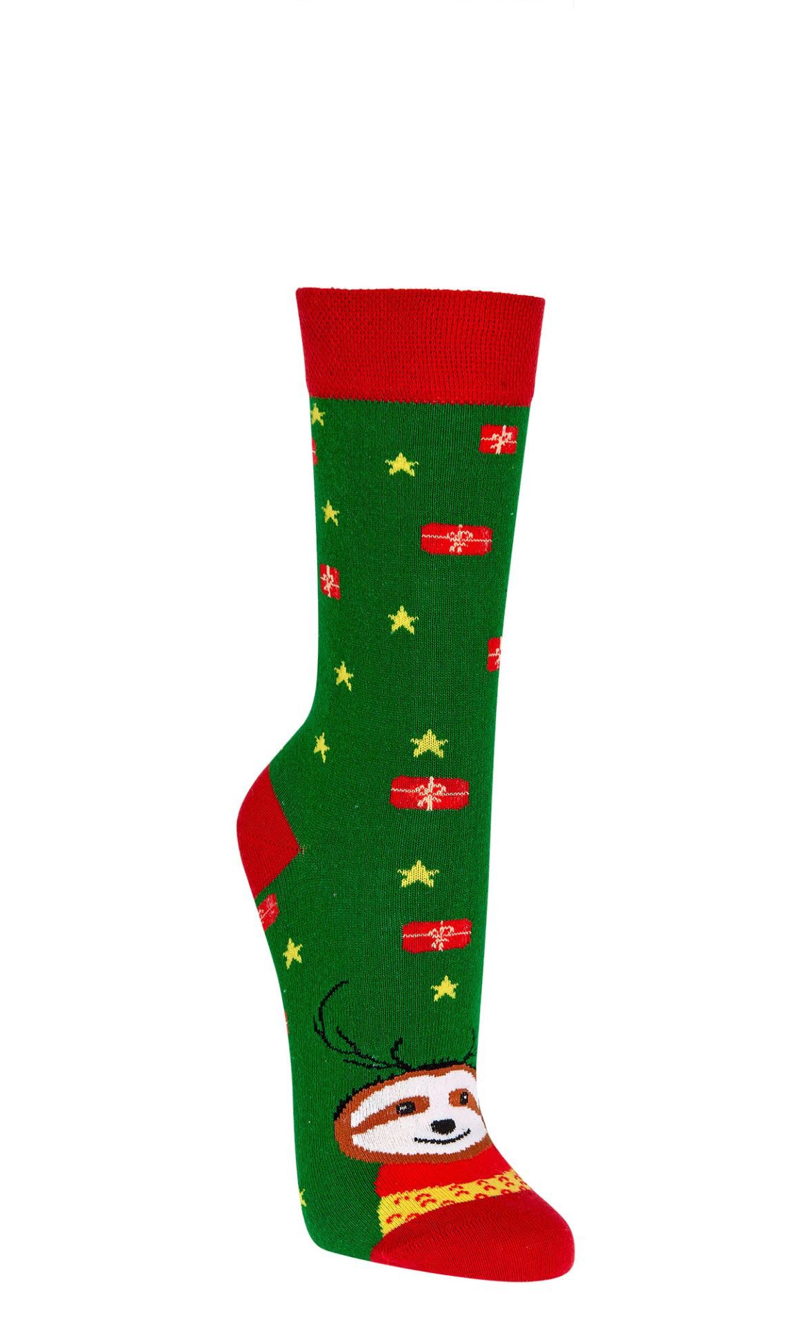 TippTexx 24 Socken 2 Paar lustige Spaß-Socken, Fröhliche Weihnachten, für Damen & Herren