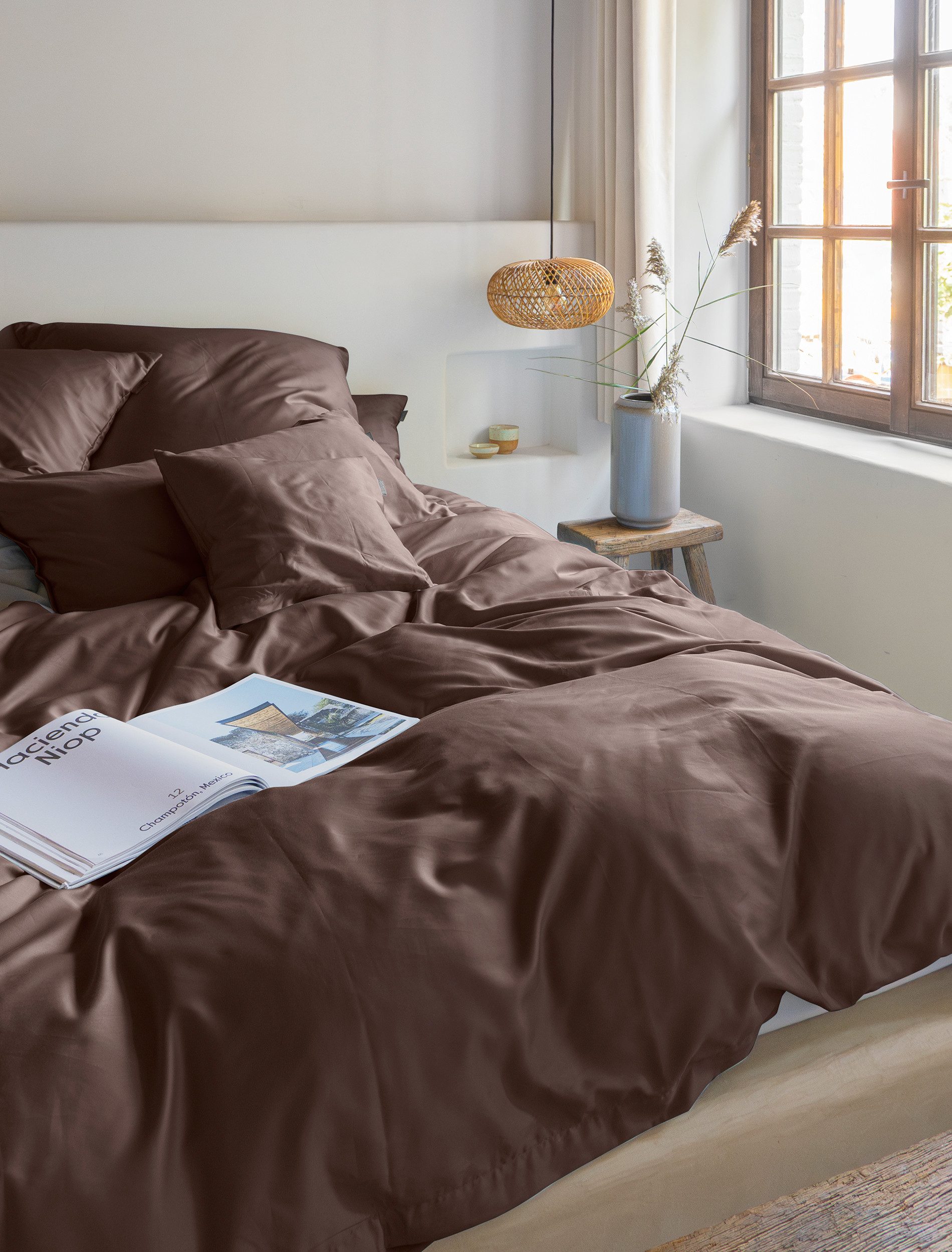Irisette Bettwäsche Premium Satin Bettwäsche Paris, Mako-Satin, 2 teilig, hochwertige Uni Premium Bettwäsche mit Reißverschluss, 100% Baumwolle