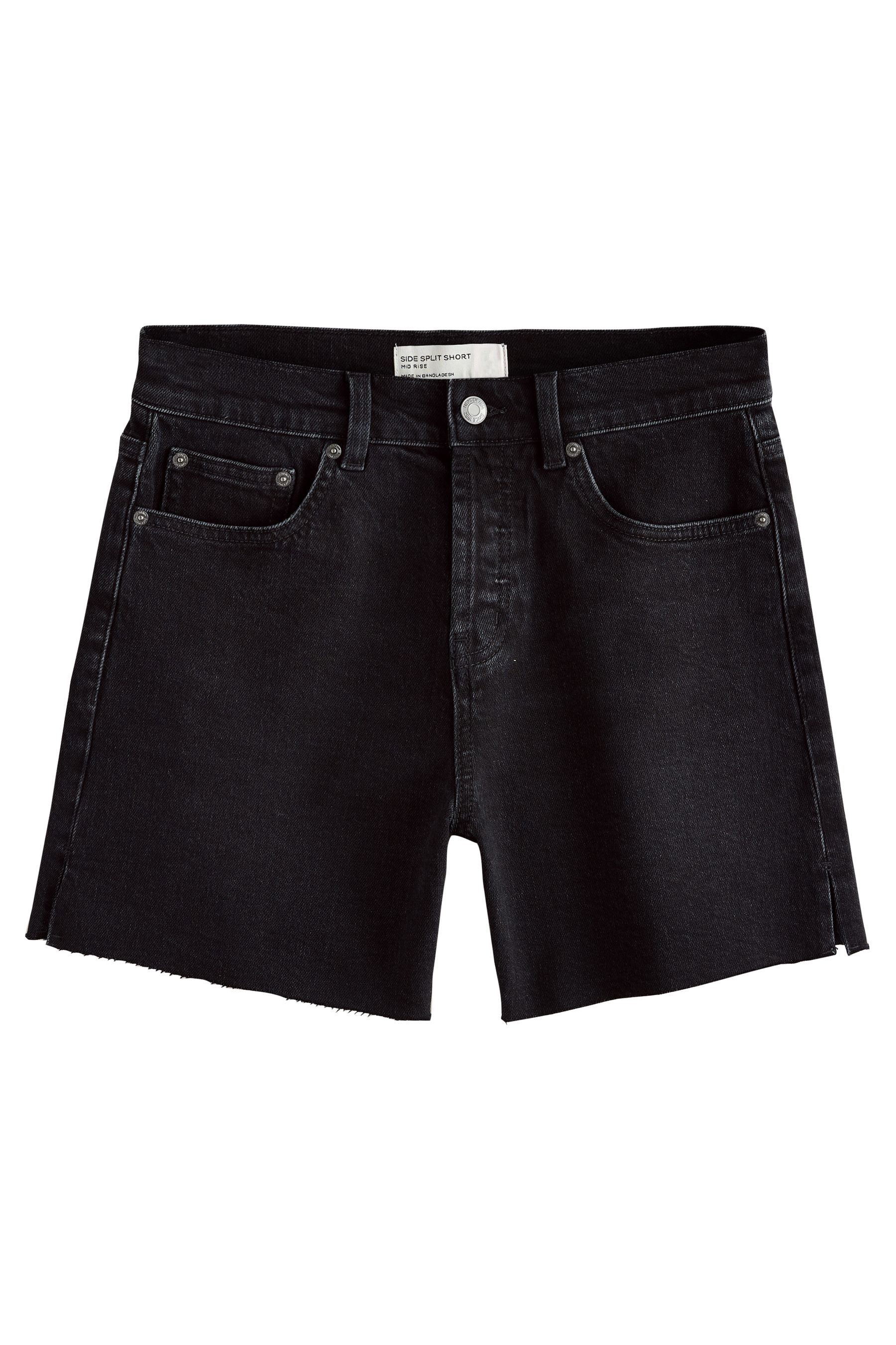 Next Jeansshorts Hochbund-Denimshorts mit geschlitztem Saum (1-tlg)