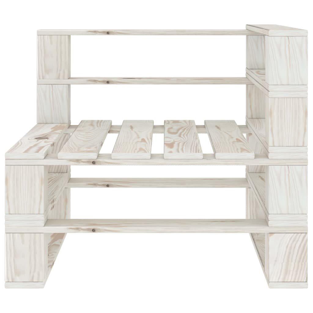 no cushion Garten-Palettensofa Loungesofa vidaXL Holz, Teile Weiß 1 2-Sitzer Weiß