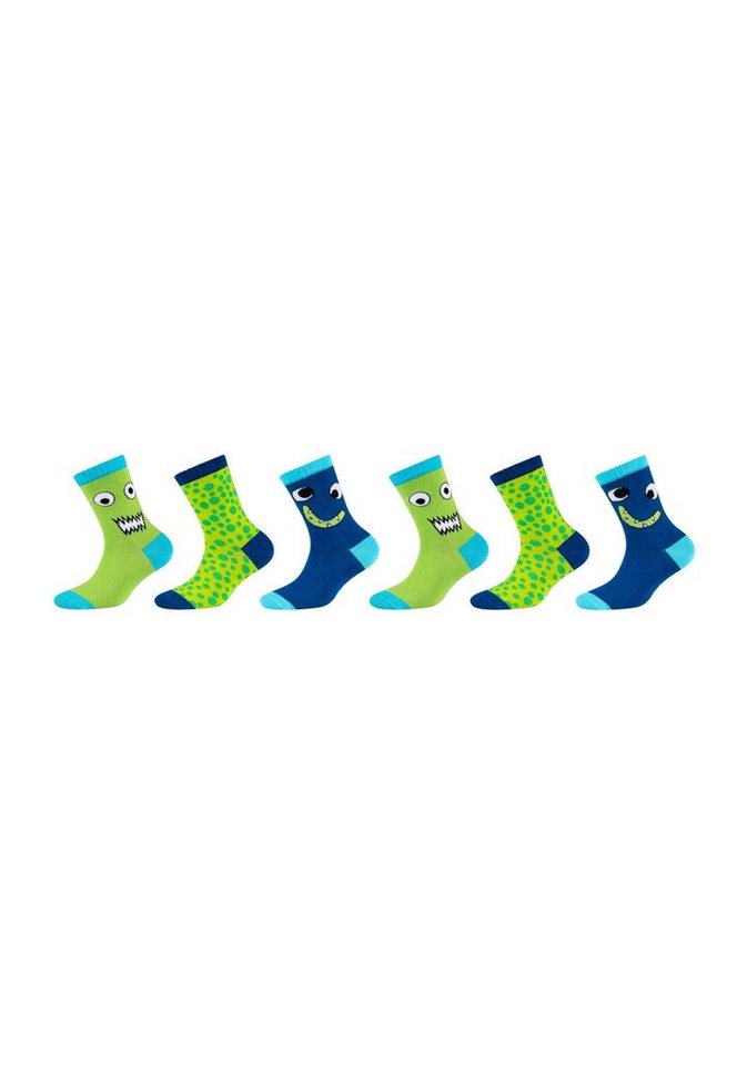 Aus Socken Skechers atmungsaktivem Materialmix Pack, 6er Baumwolle gekämmter Socken mit