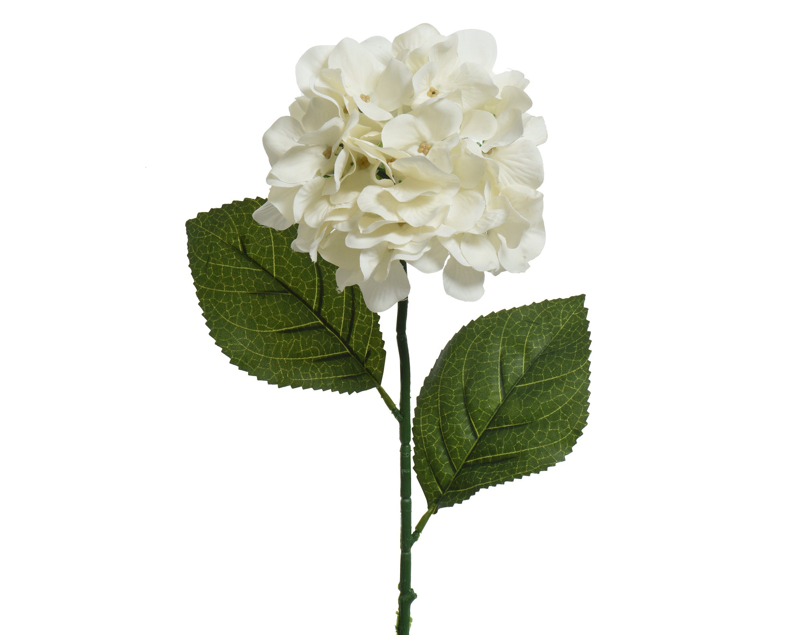 Kunstblume, Decoris season decorations, Kunstblumen Hortensie mit Stiel 66cm Creme Weiß