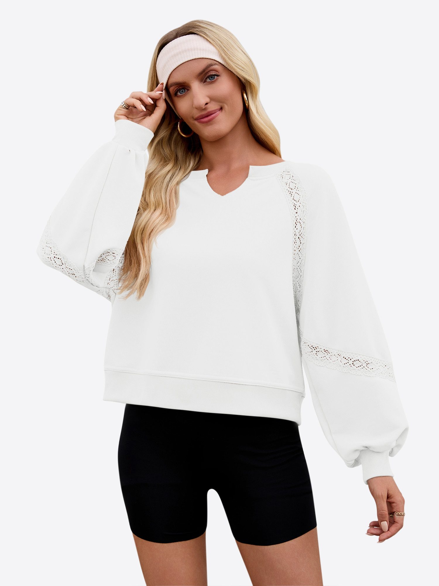 Imily Bela Sweatshirt Damen Langärmliges Lässige Pullover mit V-Ausschnitt günstig online kaufen