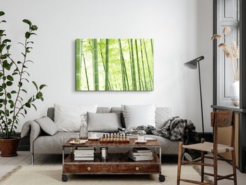 Sinus Art Leinwandbild 120x80cm Wandbild auf Leinwand Bambus Bambuswald Asien Natur Grün, (1 St)