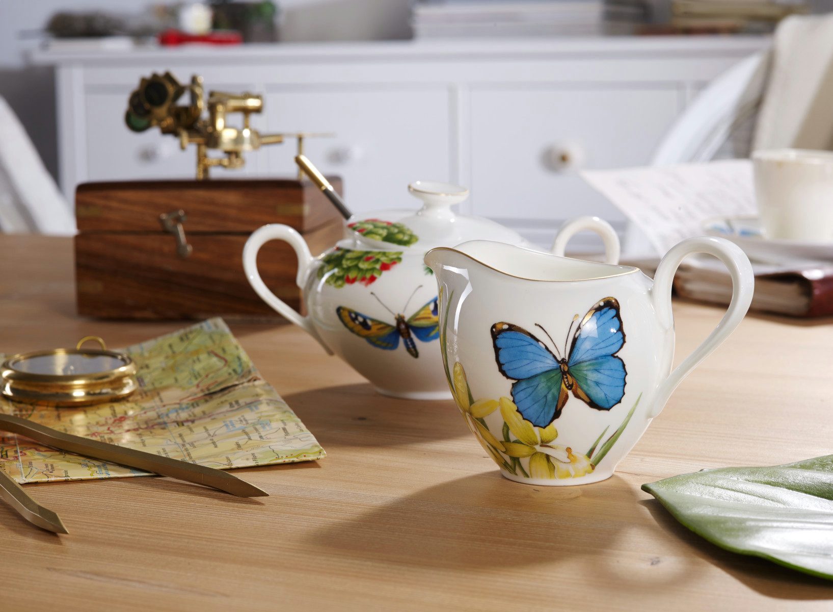 Villeroy & Boch Zuckerdose Amazonia Anmut Zuckerdose 6 Pers. 0,35 l, Premium Bone Porcelain