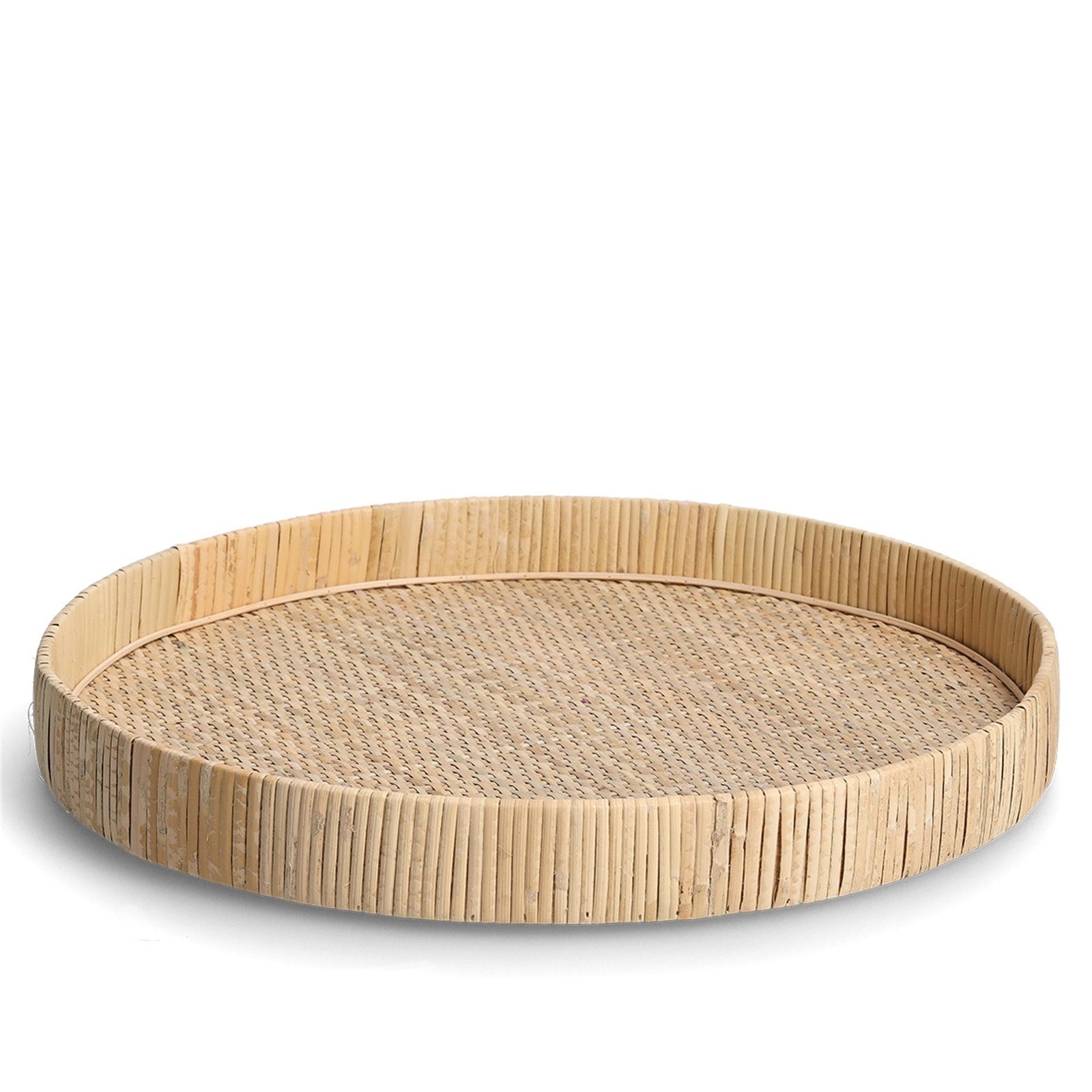 Tablett Dekotablett Rattan rund