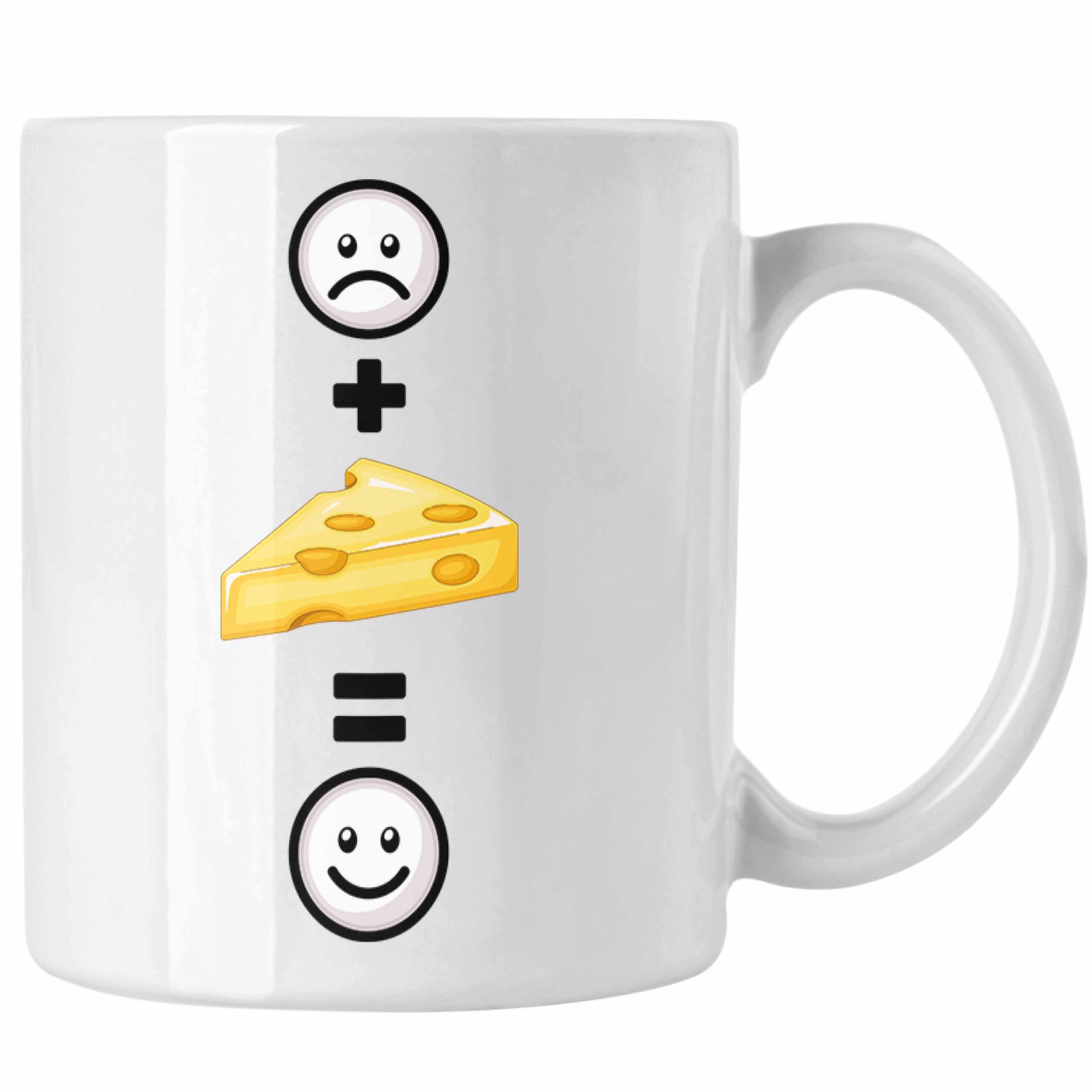 Trendation Tasse Käse Tasse Geschenk für Käse-Liebhaber Fans Lustige Geschenkidee :( Weiss