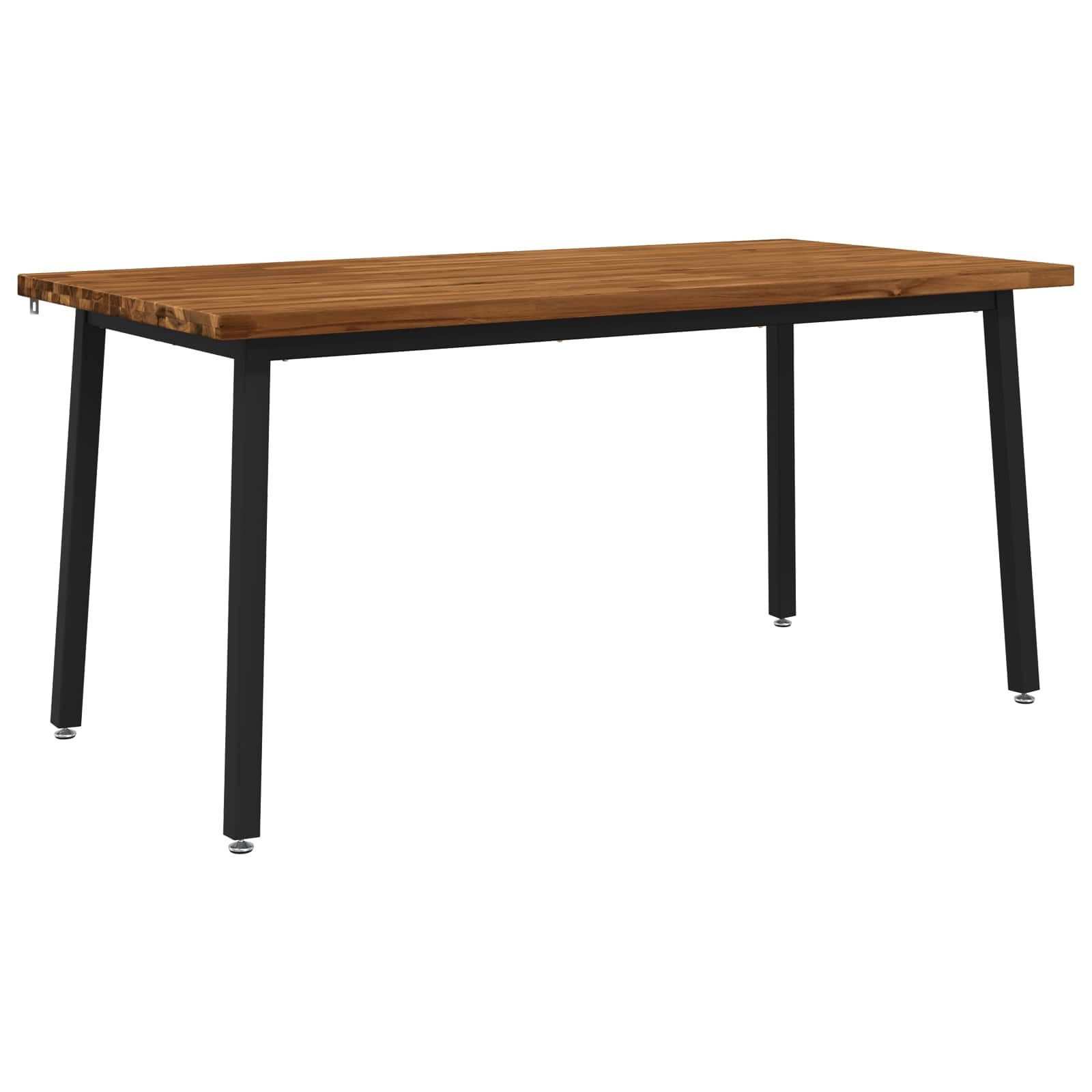 vidaXL Esstisch Quadratischer Esstisch 160 x 80 x 75 cm Massivholz Natur (1-St)