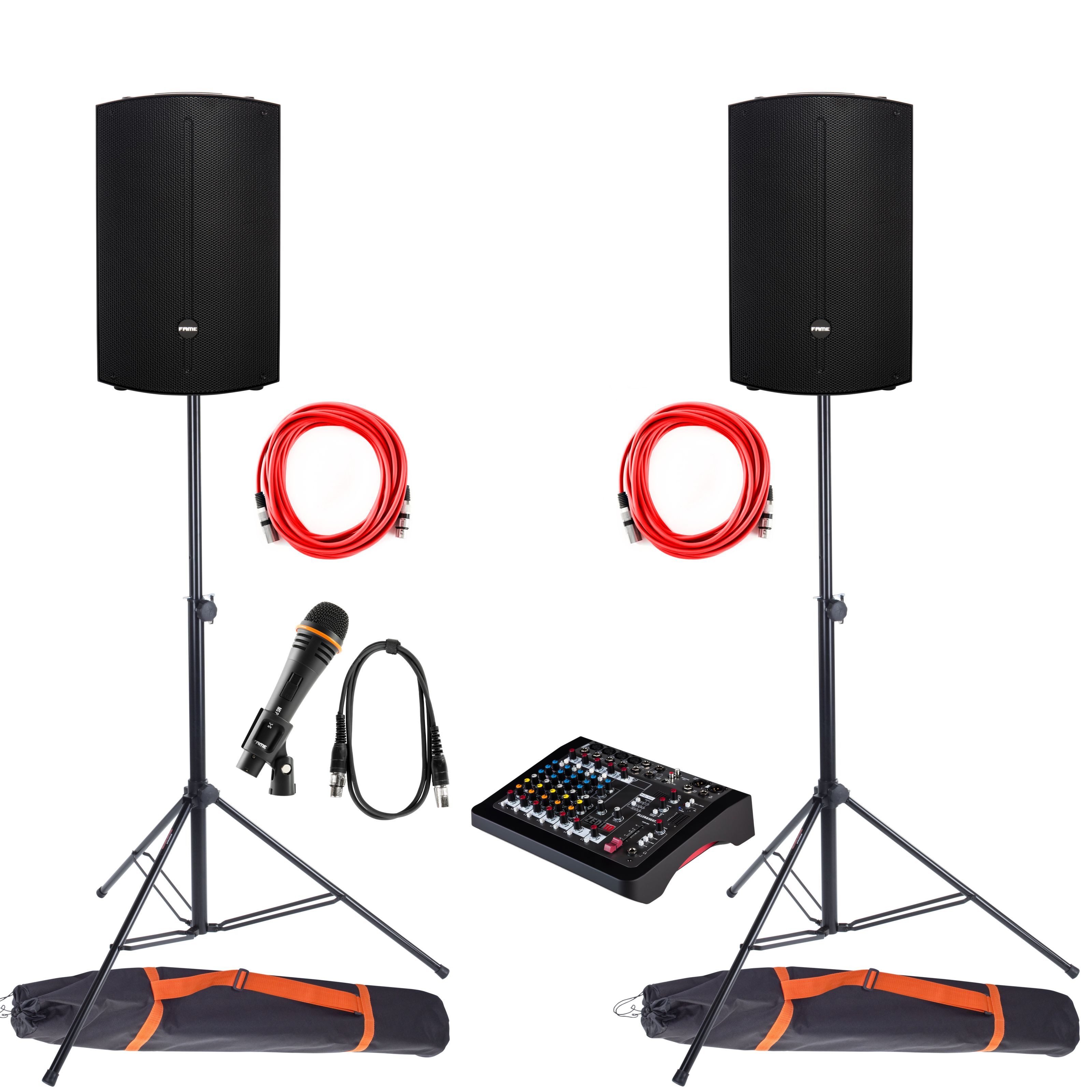 FAME Lautsprechersystem (Analogmixer, DSP Lautsprecher, Mikrofon)