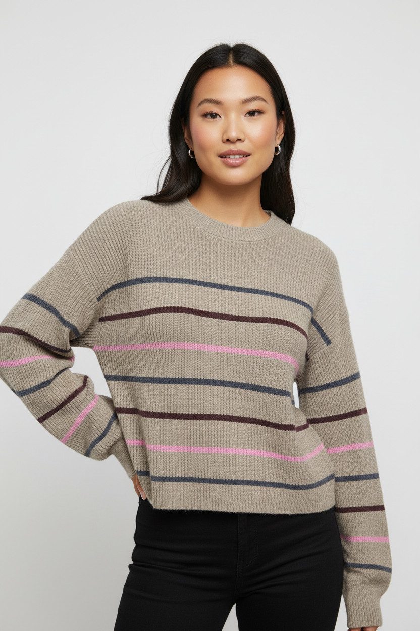 ONLY Strickpullover ONLIBI LS STRIPE O-NECK CC KNT günstig online kaufen